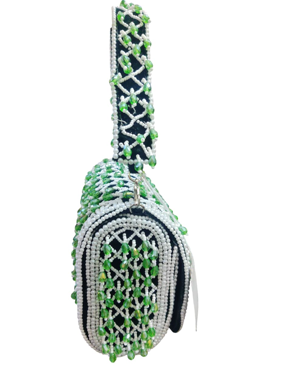 Green Crystal Drop Flap Bag