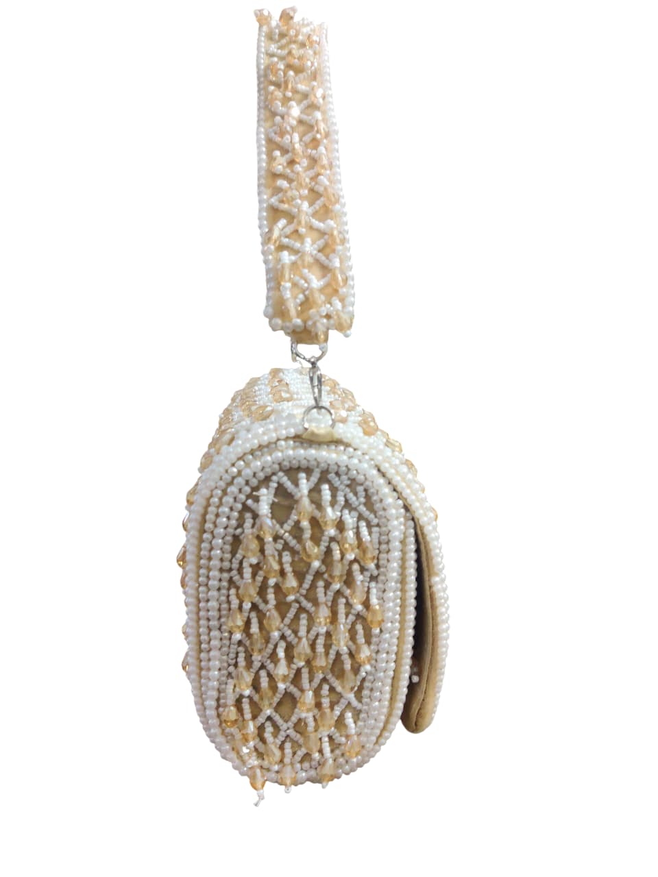 Golden Crystal Drop Flap Bag