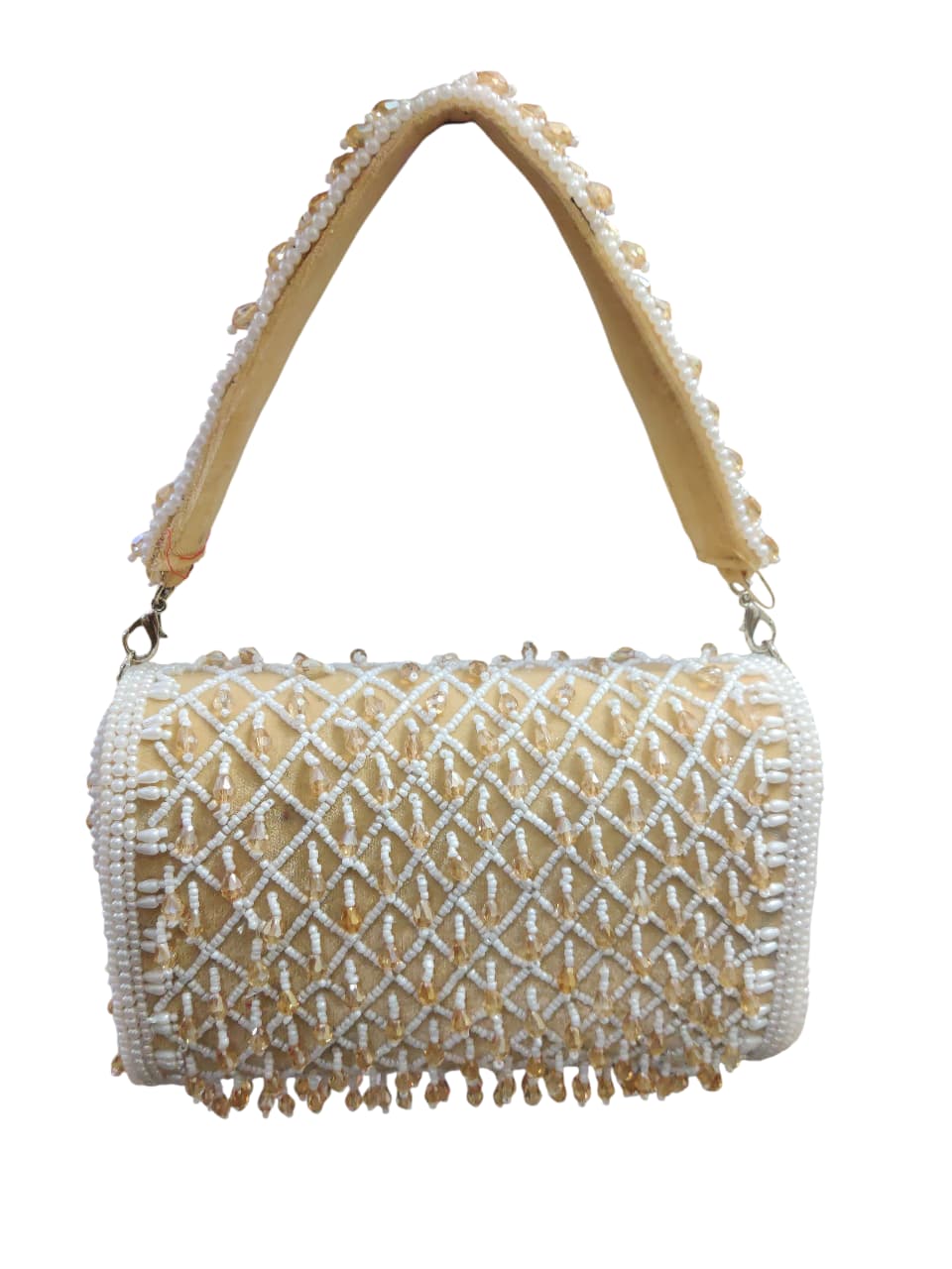 Golden Crystal Drop Flap Bag