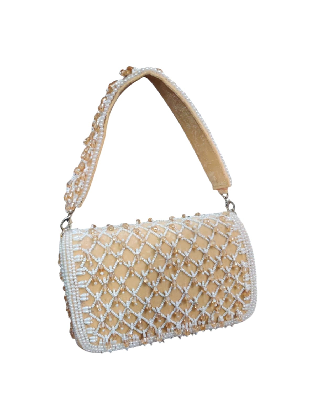 Golden Crystal Drop Flap Bag