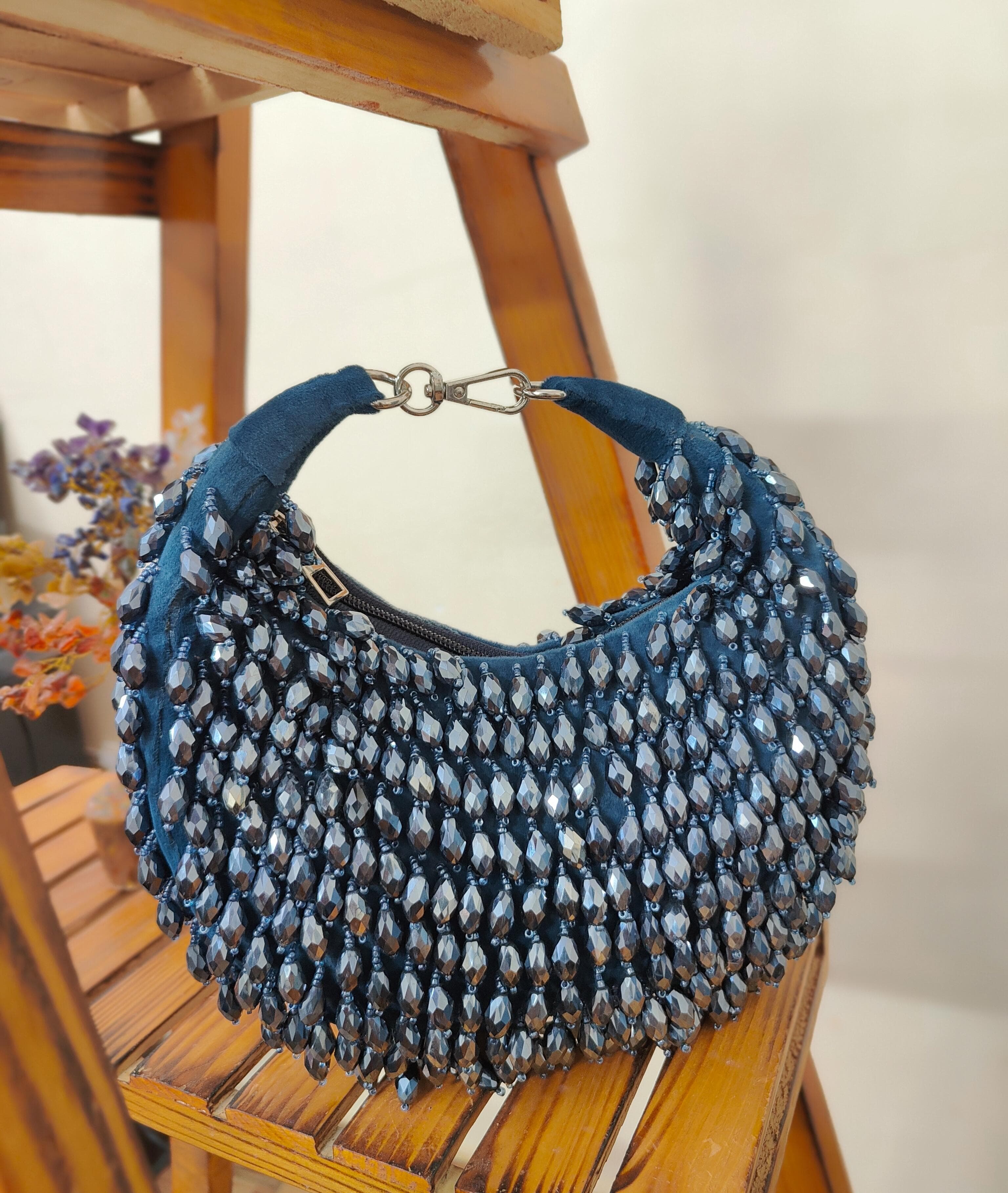 Blue Crystal Moon Clutch