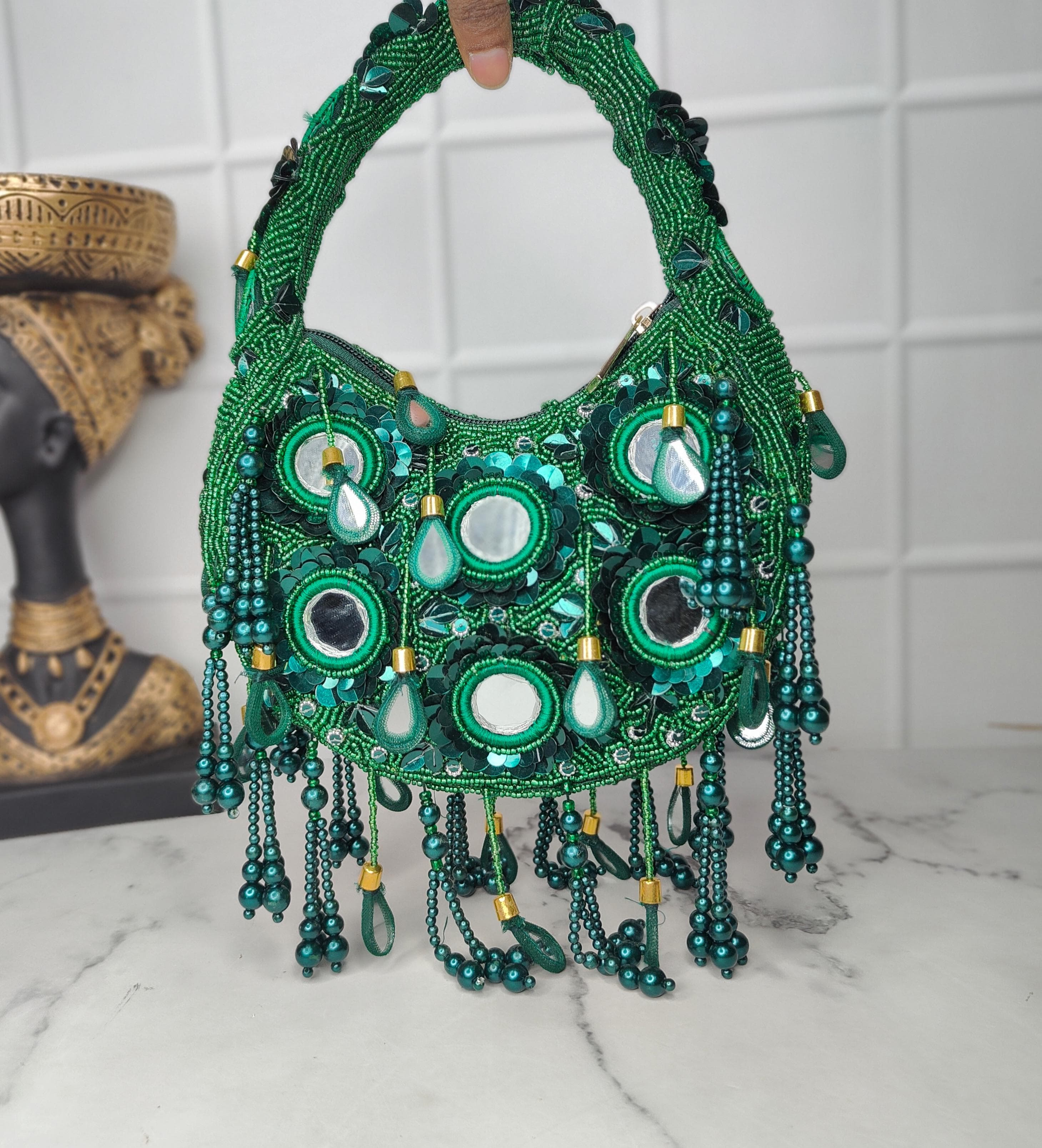 Mirror Moon Shape Clutch