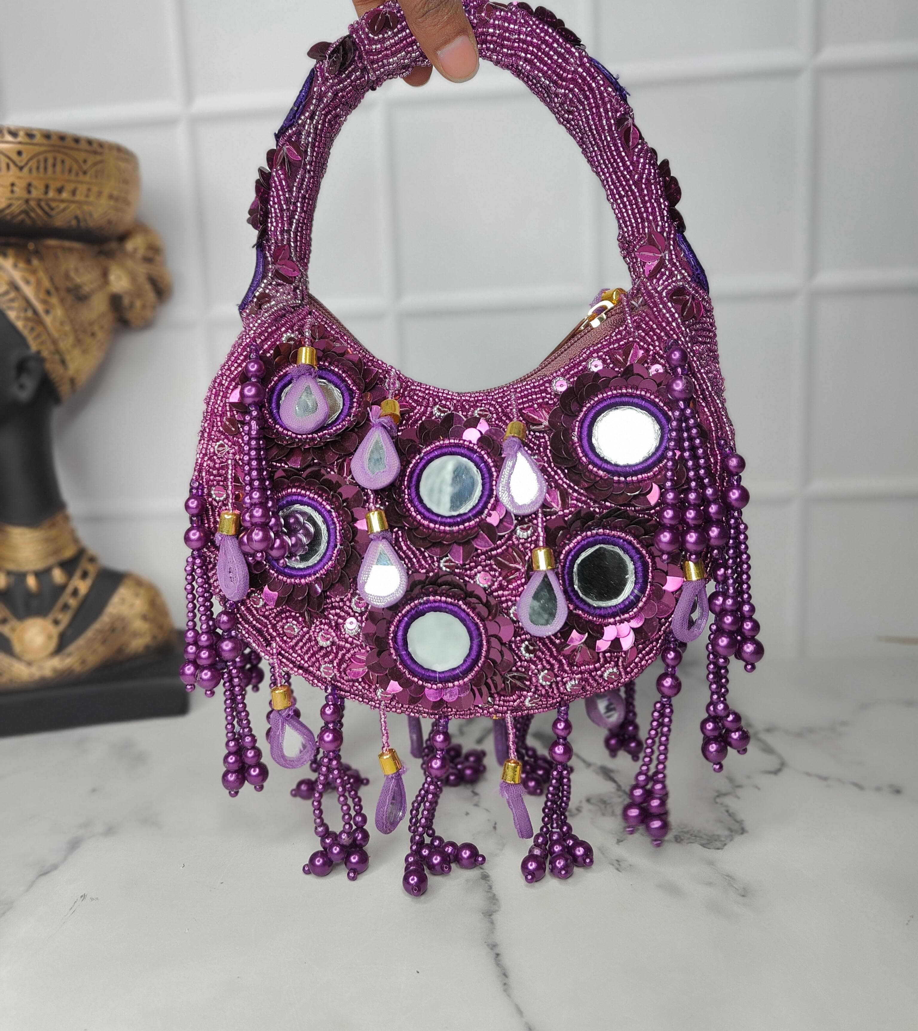 Mirror Moon Shape Clutch