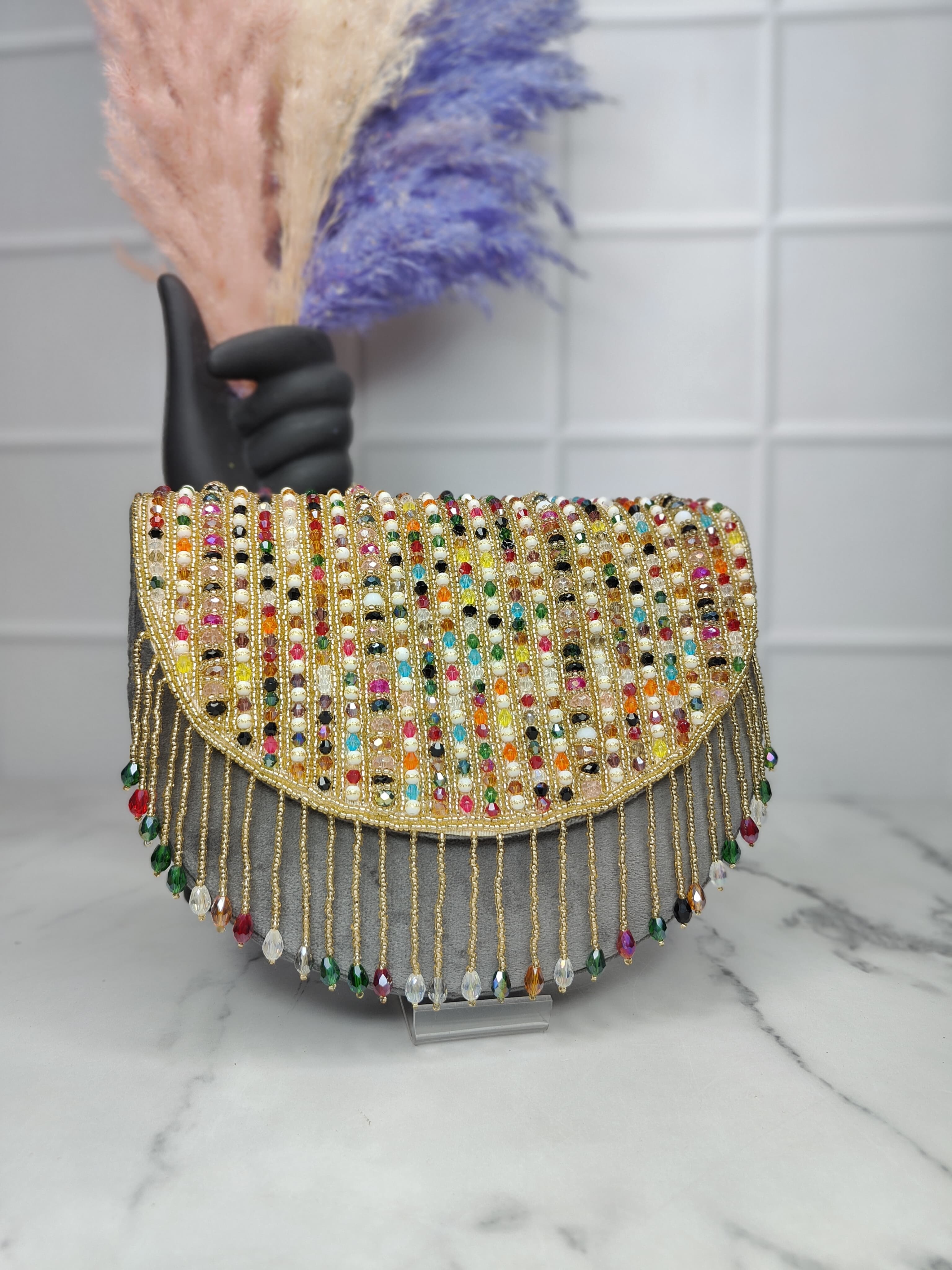 Embroidered Flap Bag