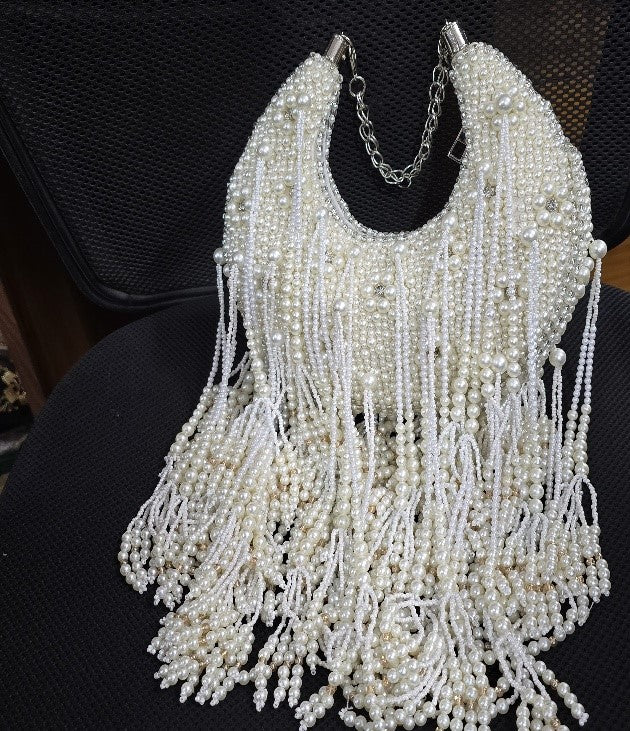 Heavy Embroidery Moon Clutch