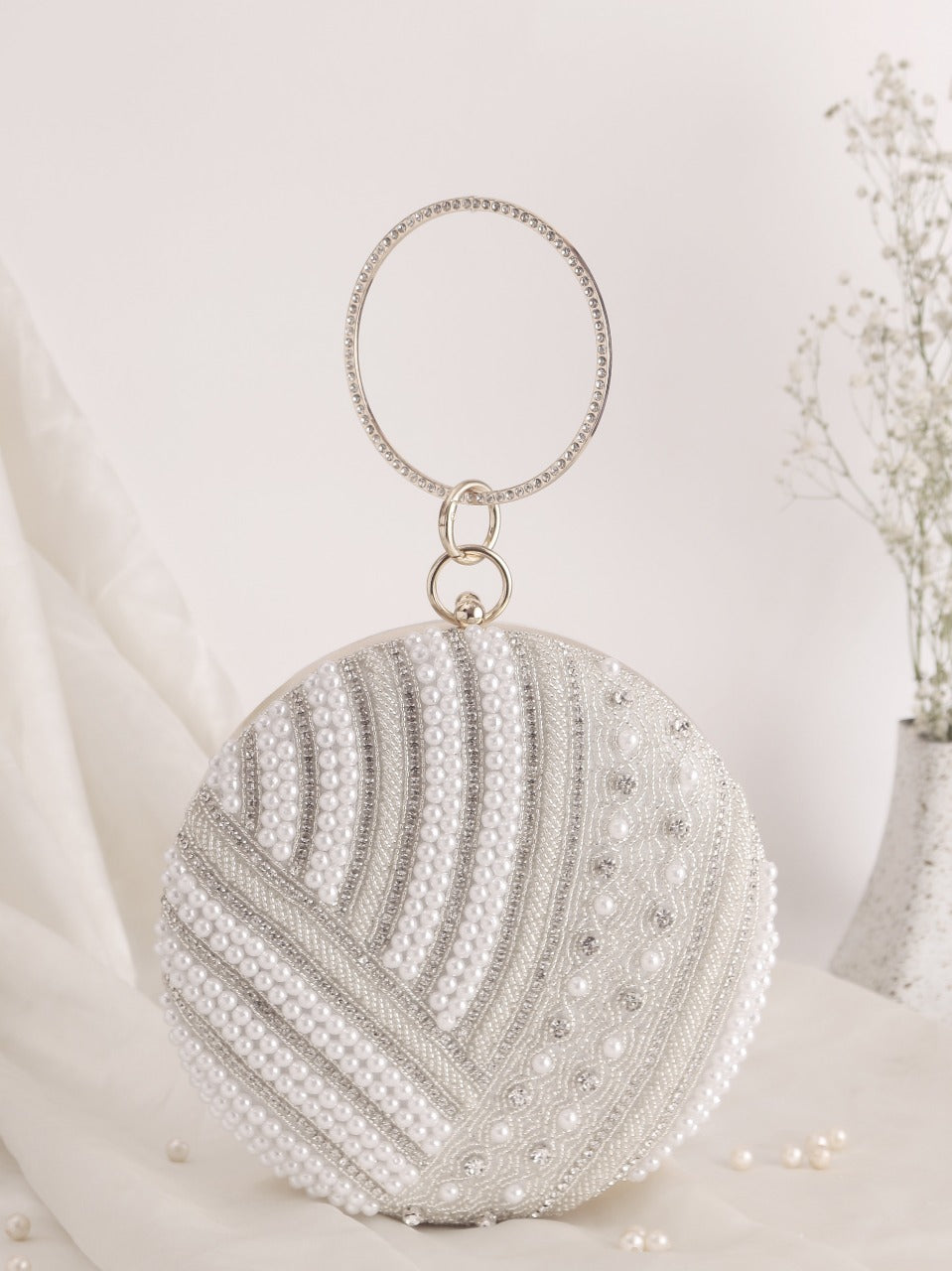 Pound Embroidered Clutch