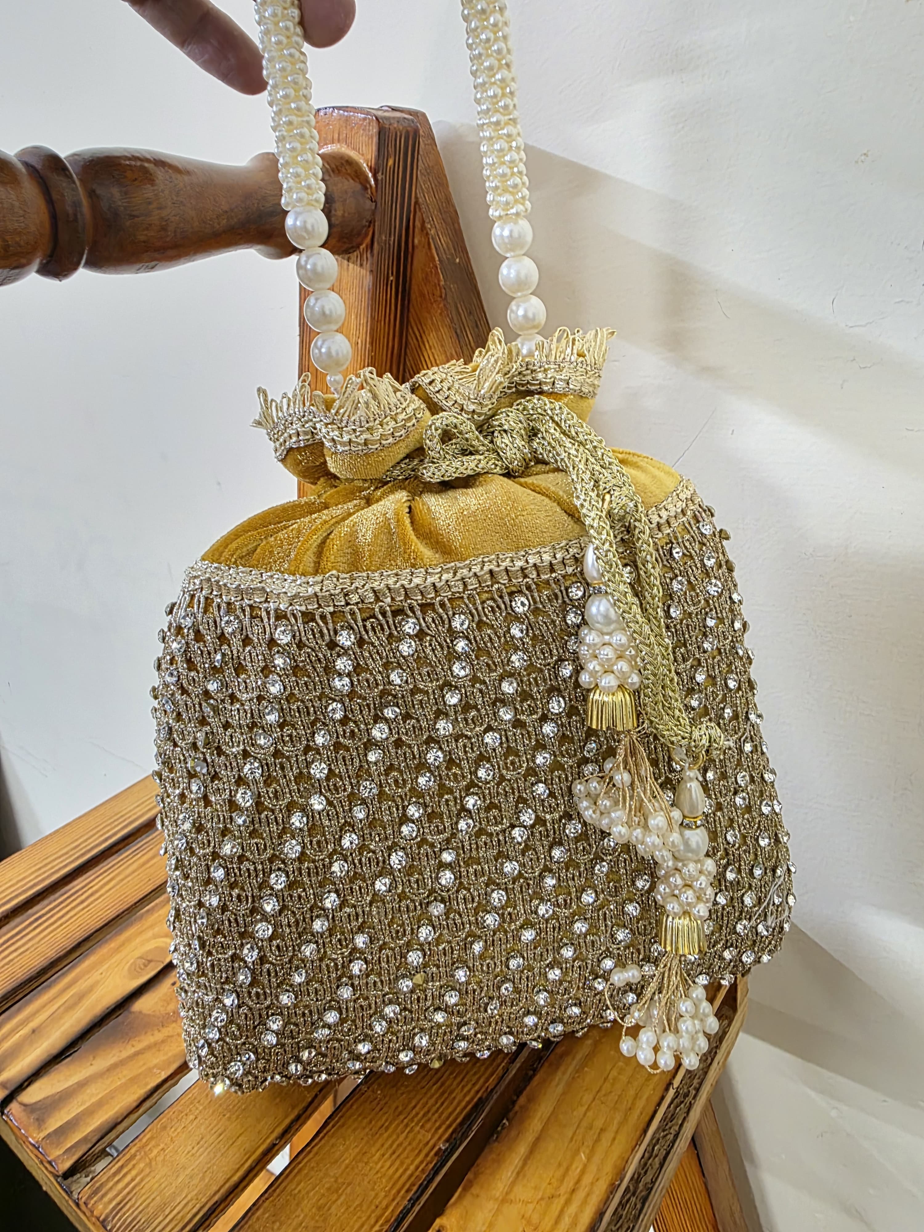 Yellow Designer Potli