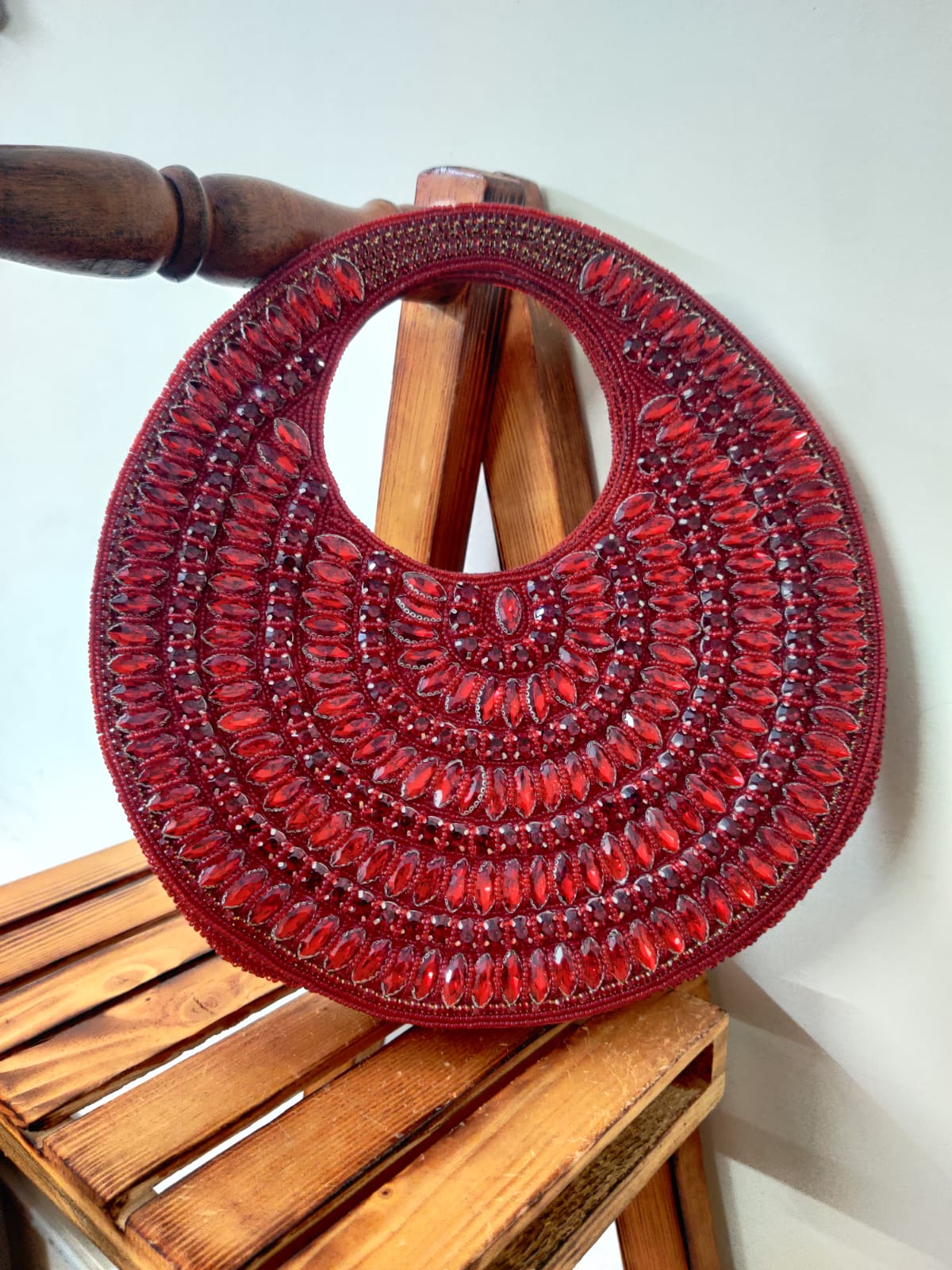 Crystal Rounded Shape Clutch