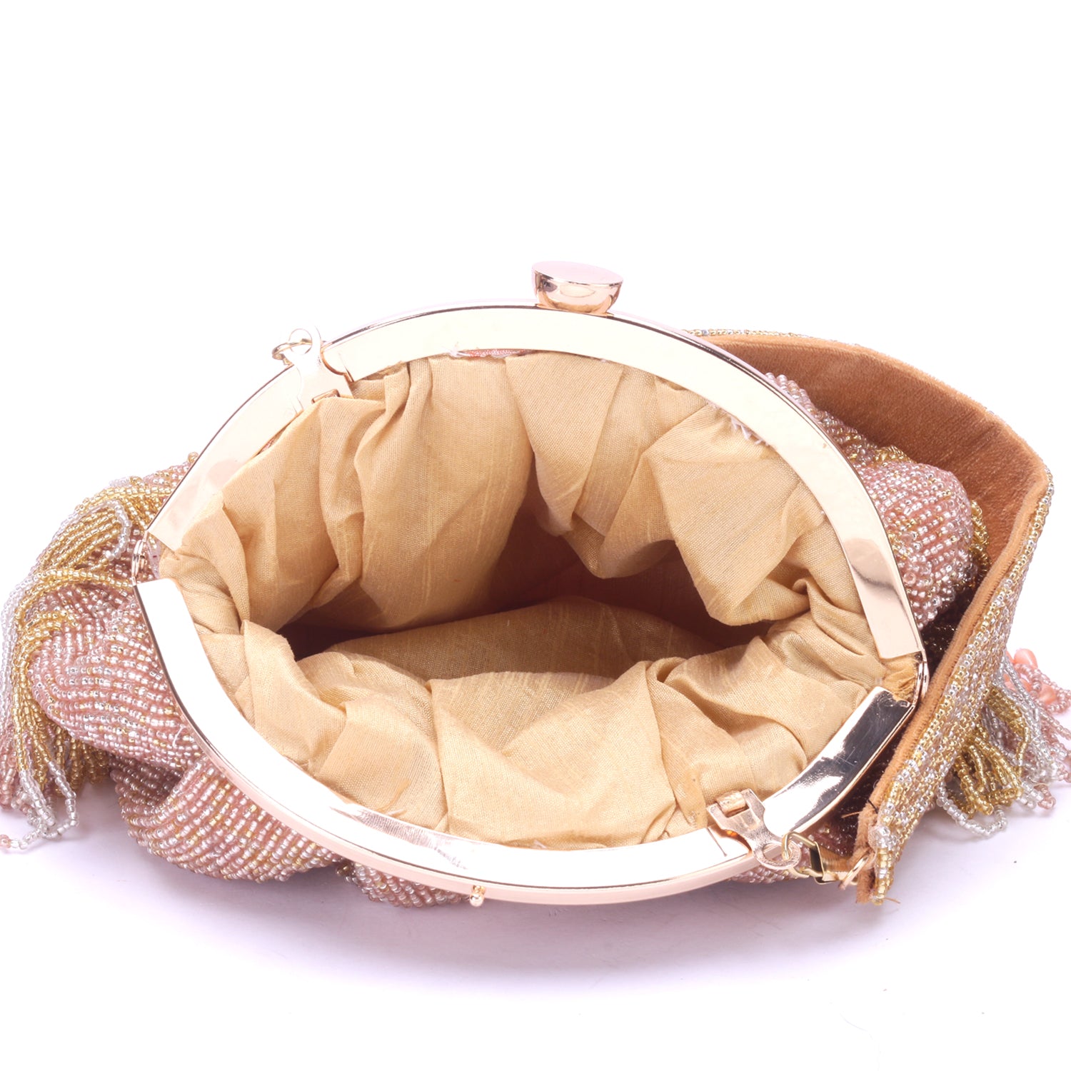 peachy tassel batua clutch