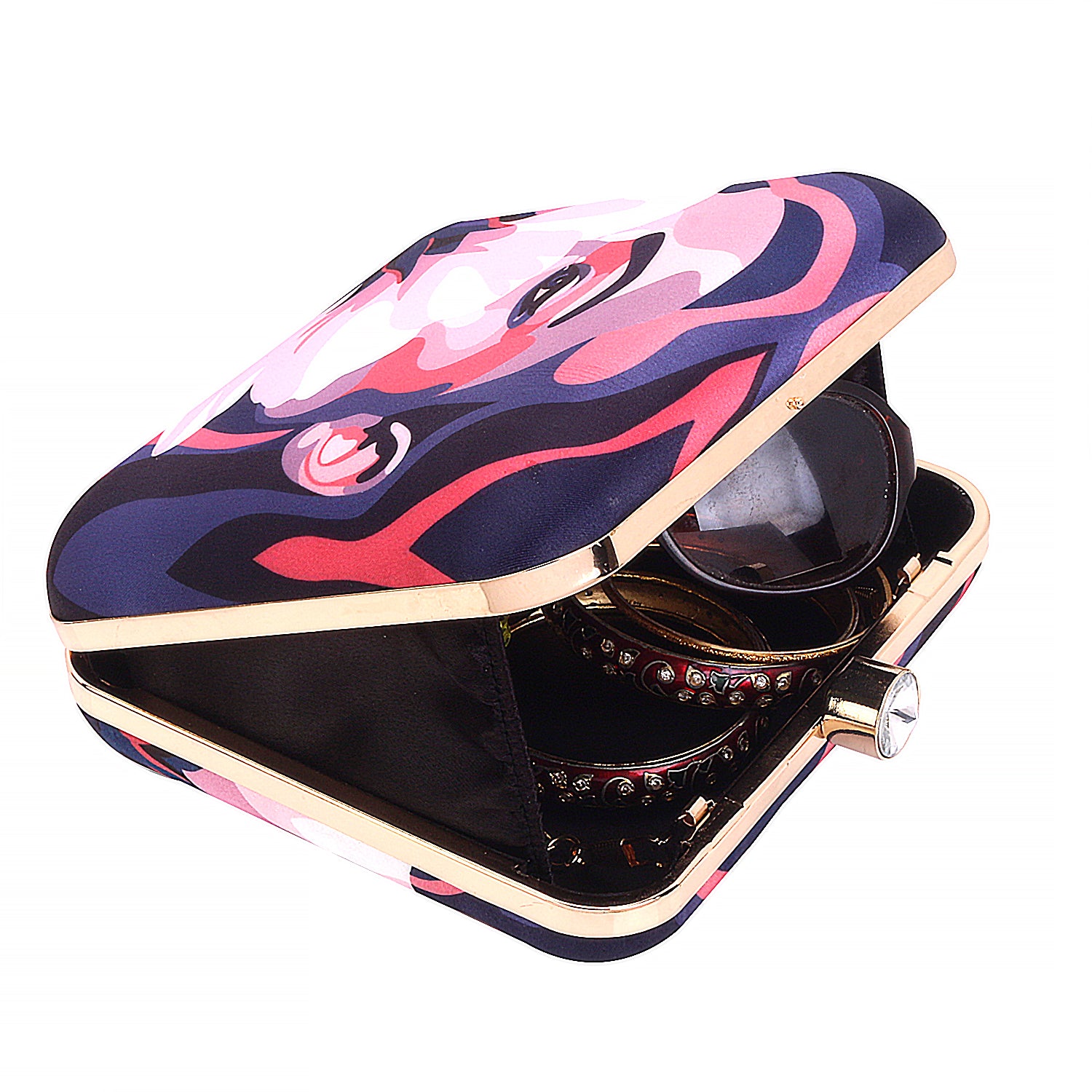 3D Design Hide Face Printed Box Clutch