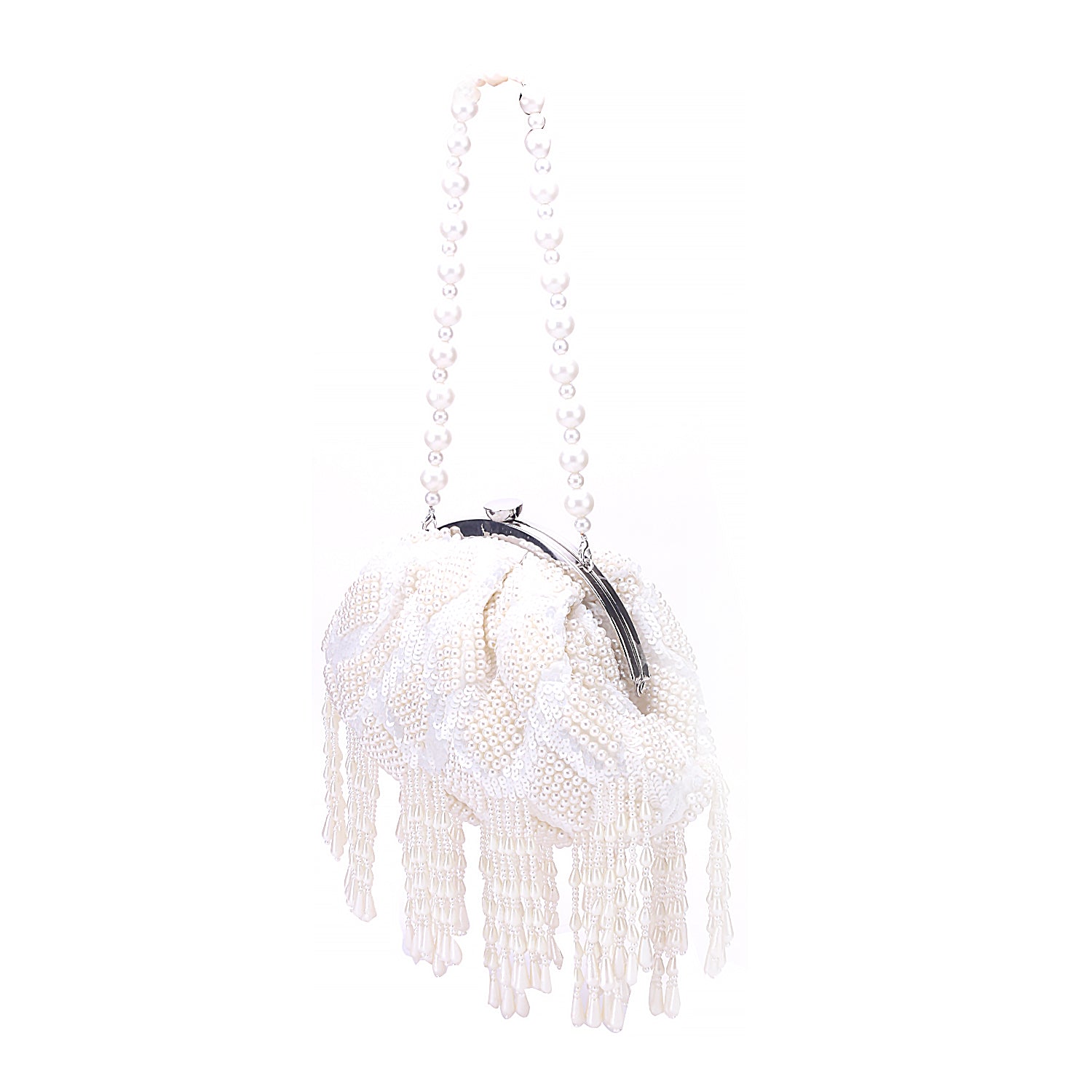 pearly tassel batua clutch