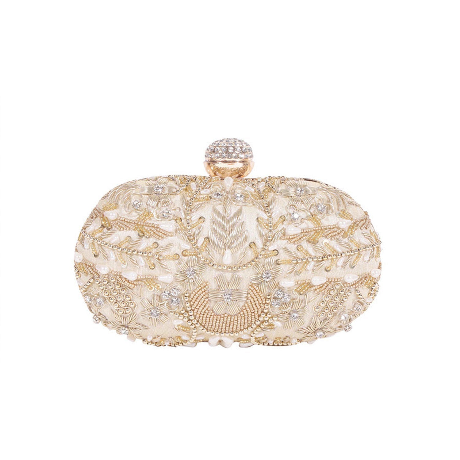 Elegant Blue Handmade Embroidery Rectangular Clutch Bag For Women & Girls