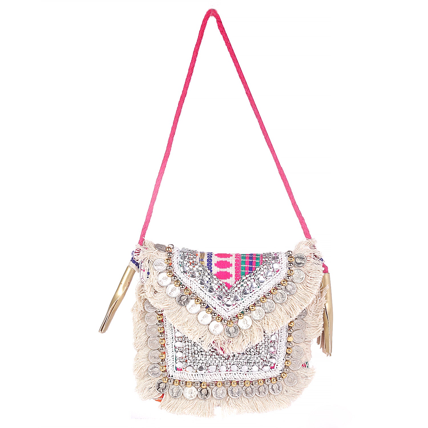 Pink Small Boho Bags For Casual Use