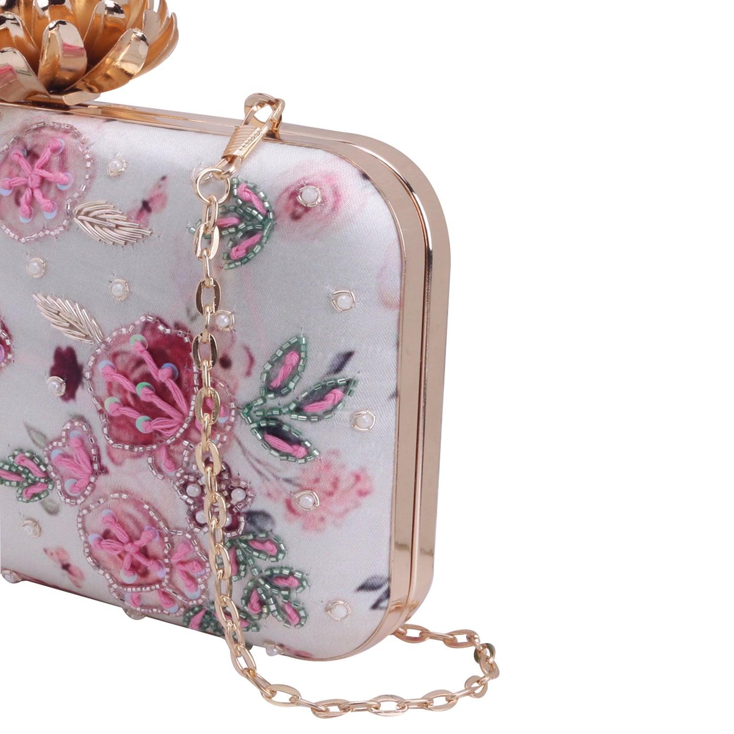 stylish printed embroidery clutch bag