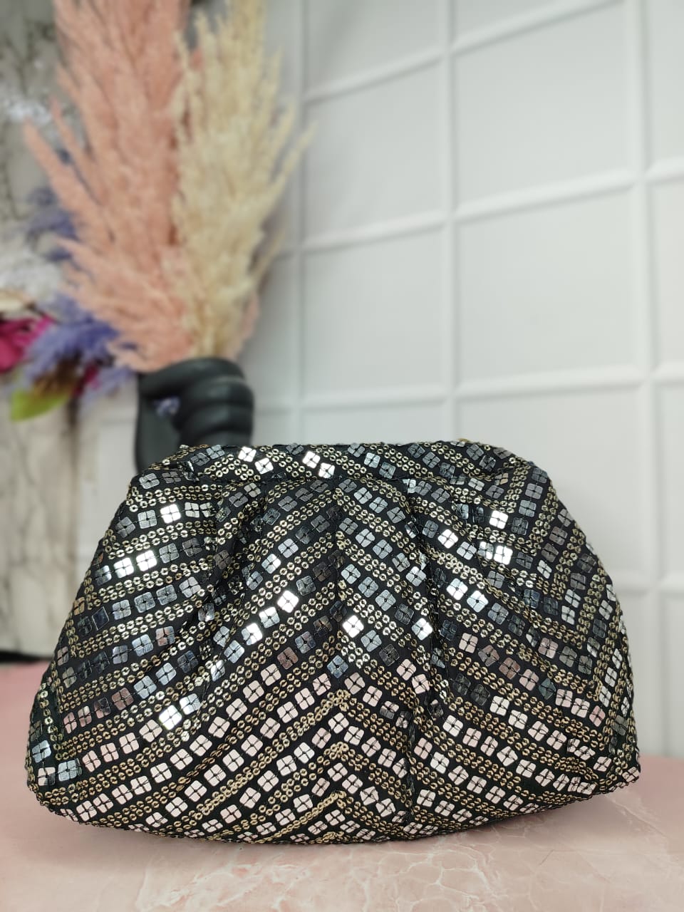 Embroidered Pouch Bag