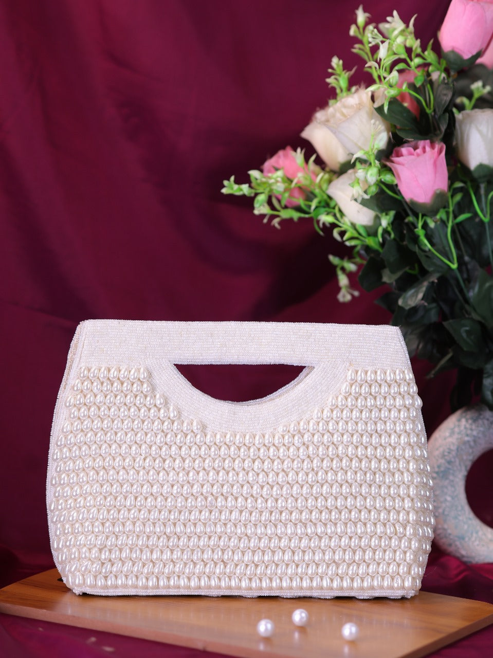 Pearl Embroidered Clutch