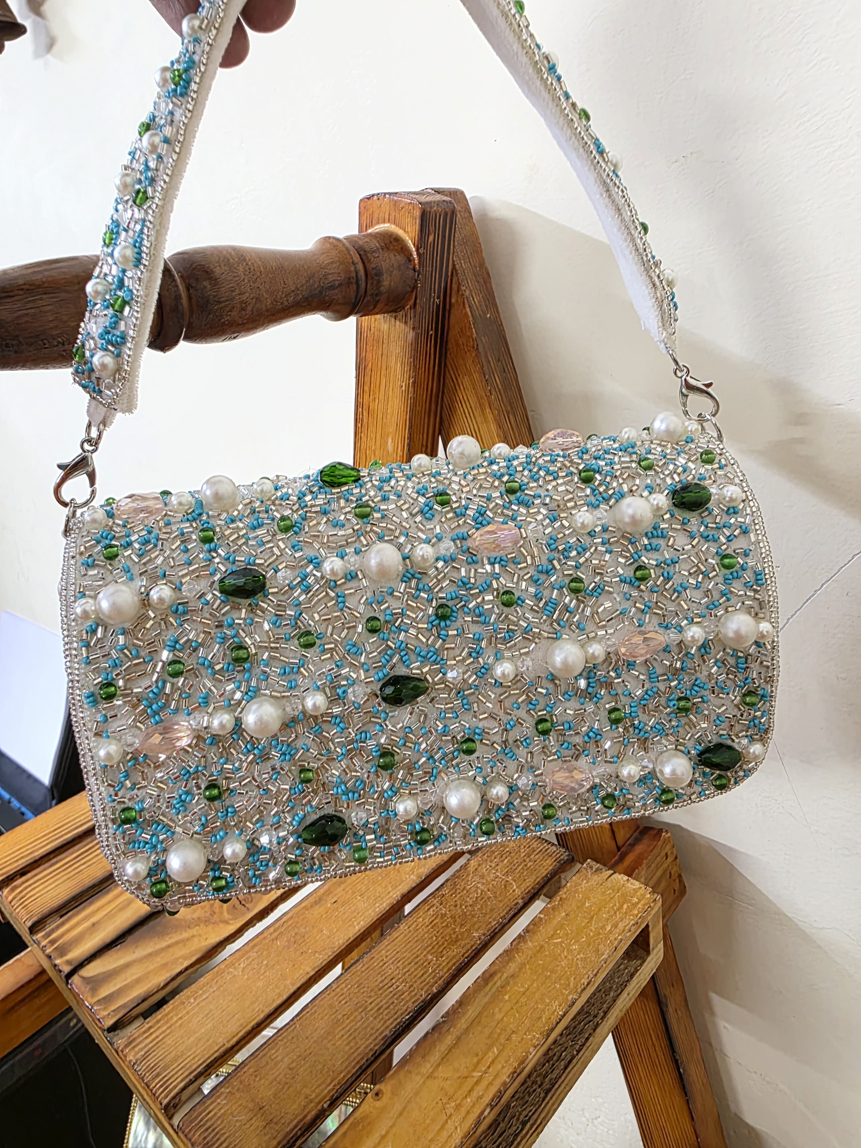 Mint Pearl Flap Bag