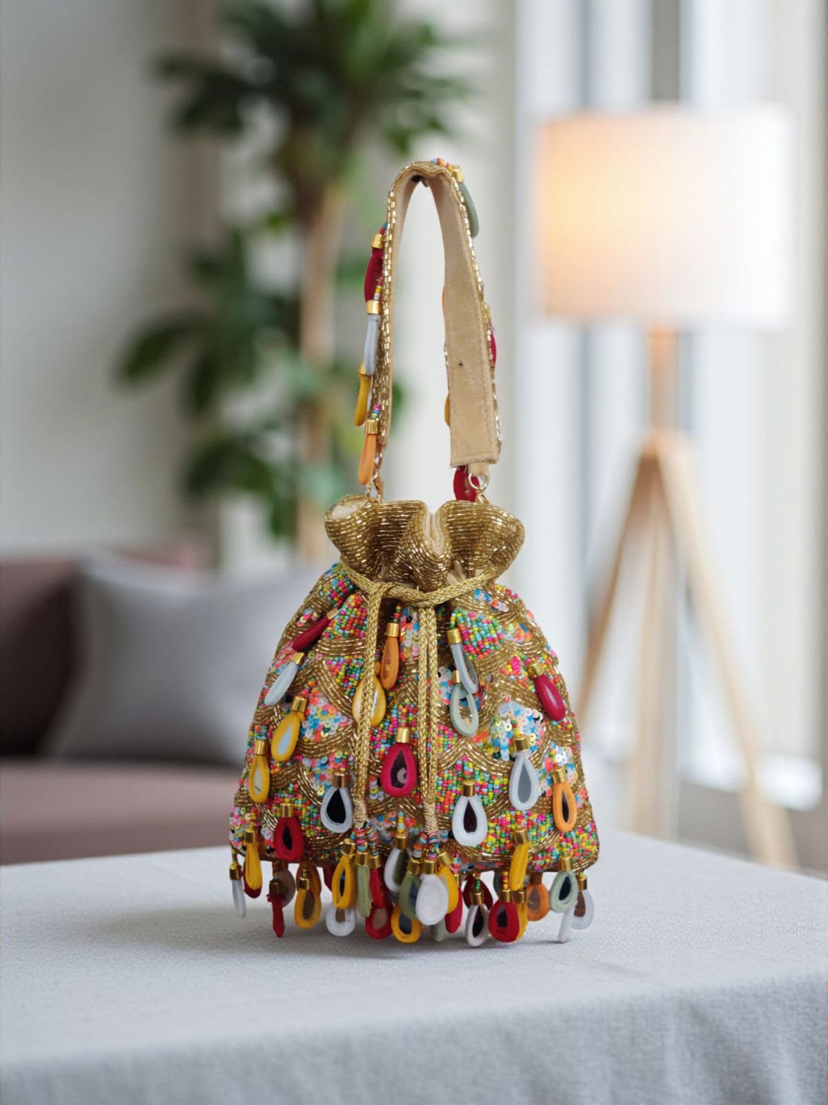 Golden Multi Mirror Potli