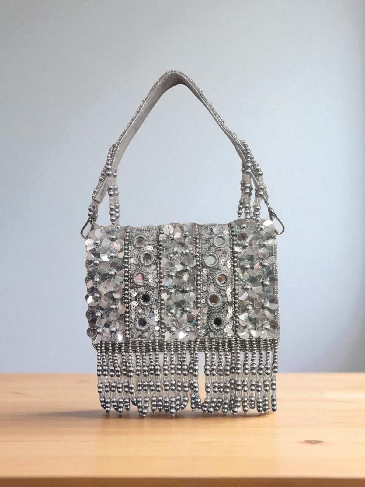Silver Flap Bag
