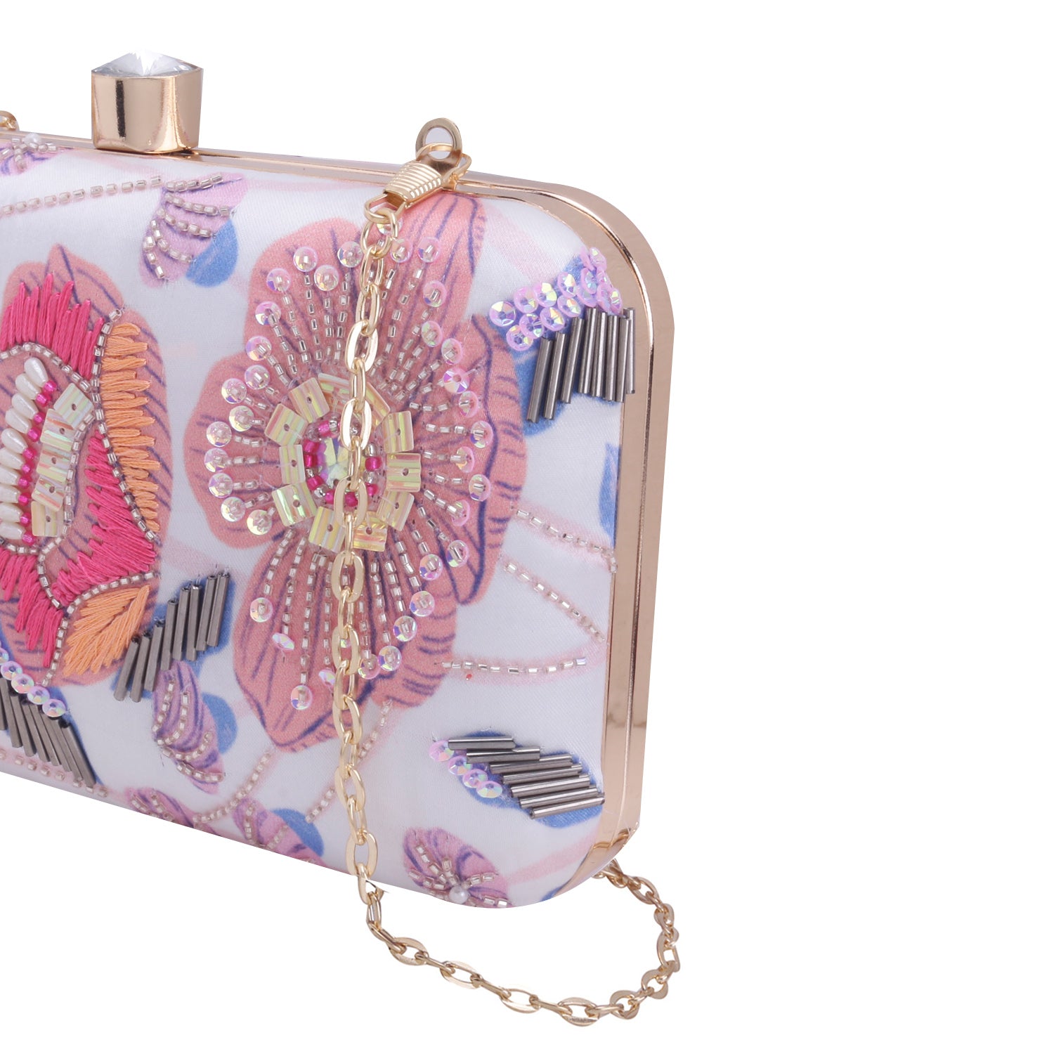 printed embroidered designer clutch