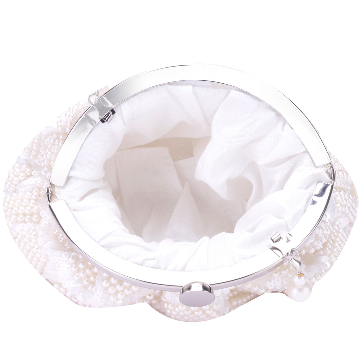 pearly tassel batua clutch