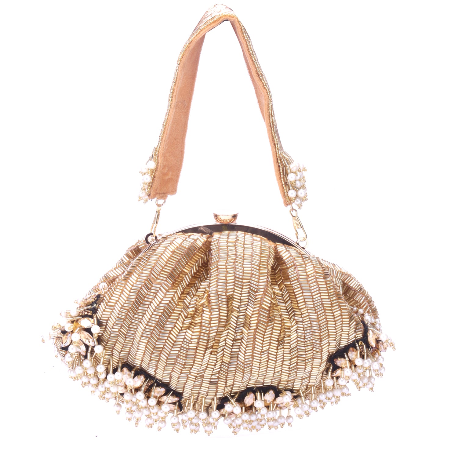 gold brooch designer batua clutch