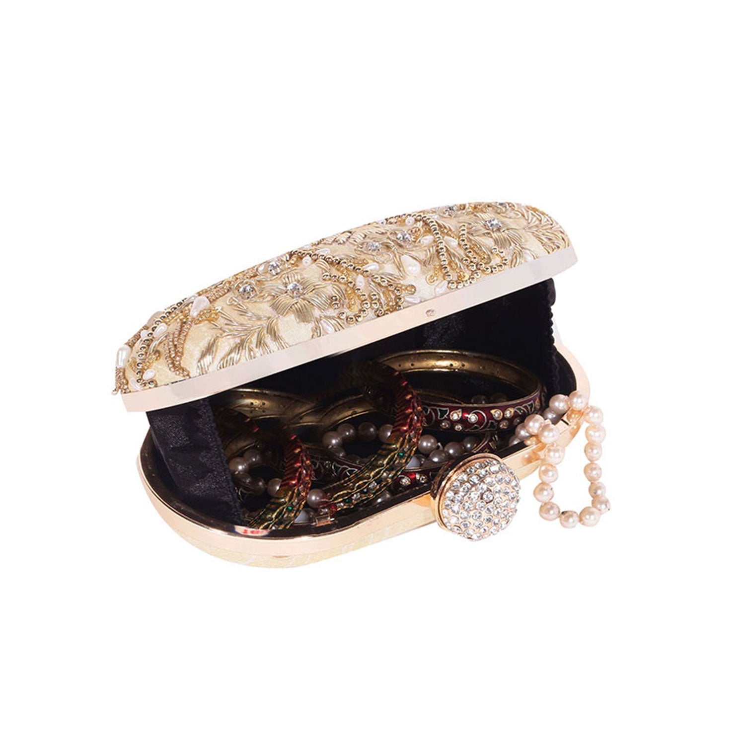 Elegant Blue Handmade Embroidery Rectangular Clutch Bag For Women & Girls