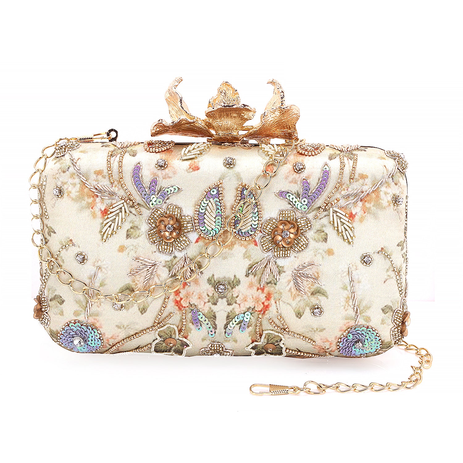 gorgeous handmade printed embroidery designer clutch