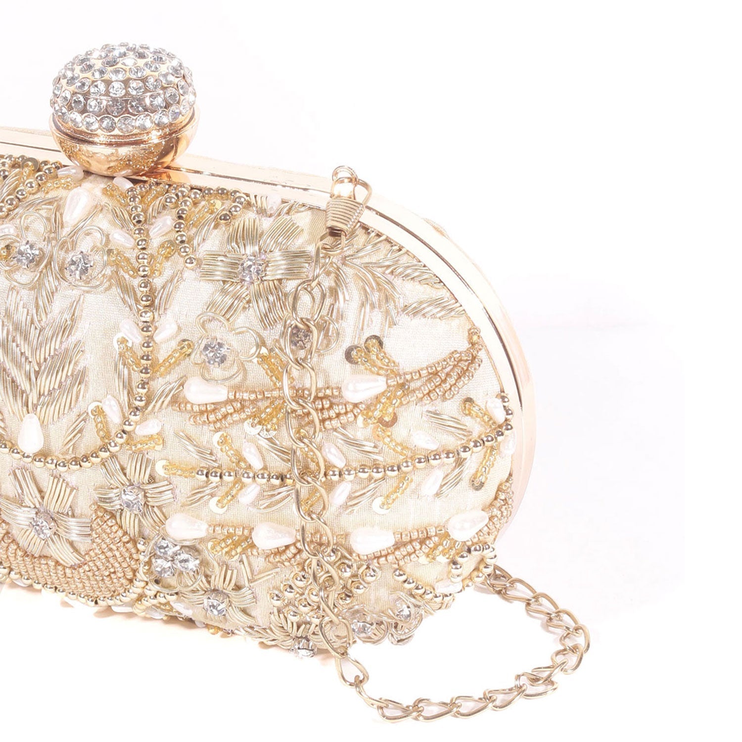 Elegant Blue Handmade Embroidery Rectangular Clutch Bag For Women & Girls