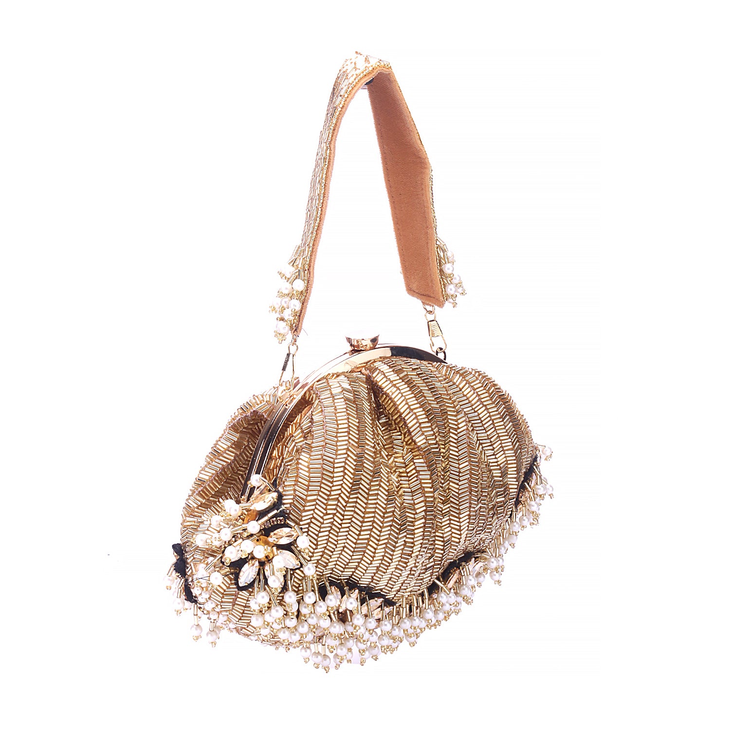 gold brooch designer batua clutch