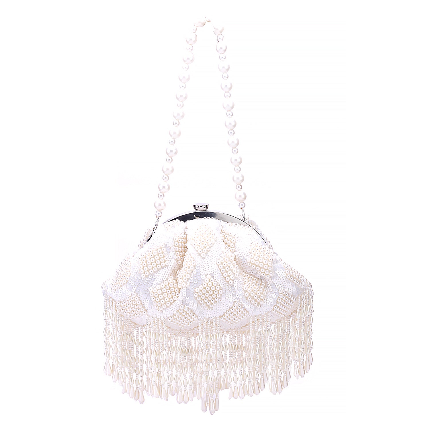 pearly tassel batua clutch