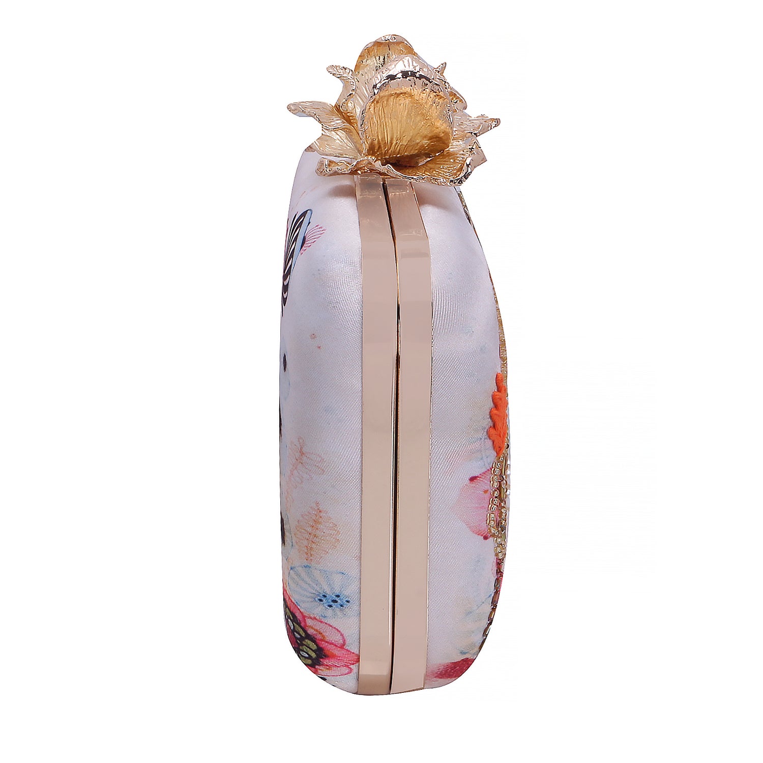 handmade printed embroidered clutch