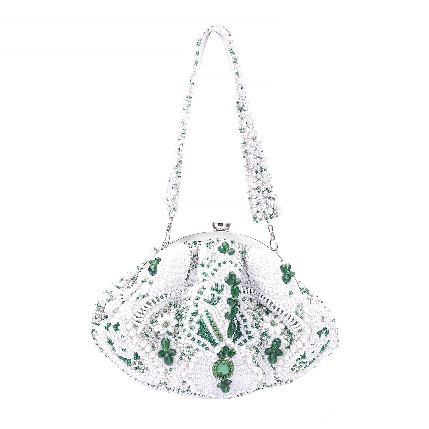 green stone apperance batua style clutch