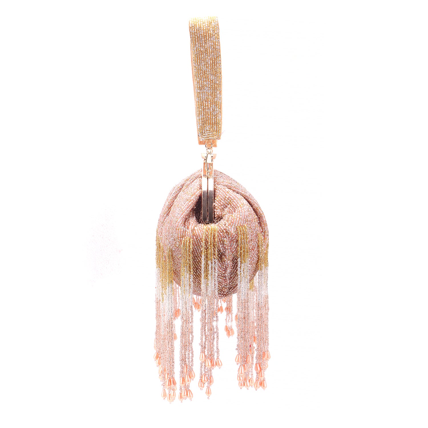 peachy tassel batua clutch