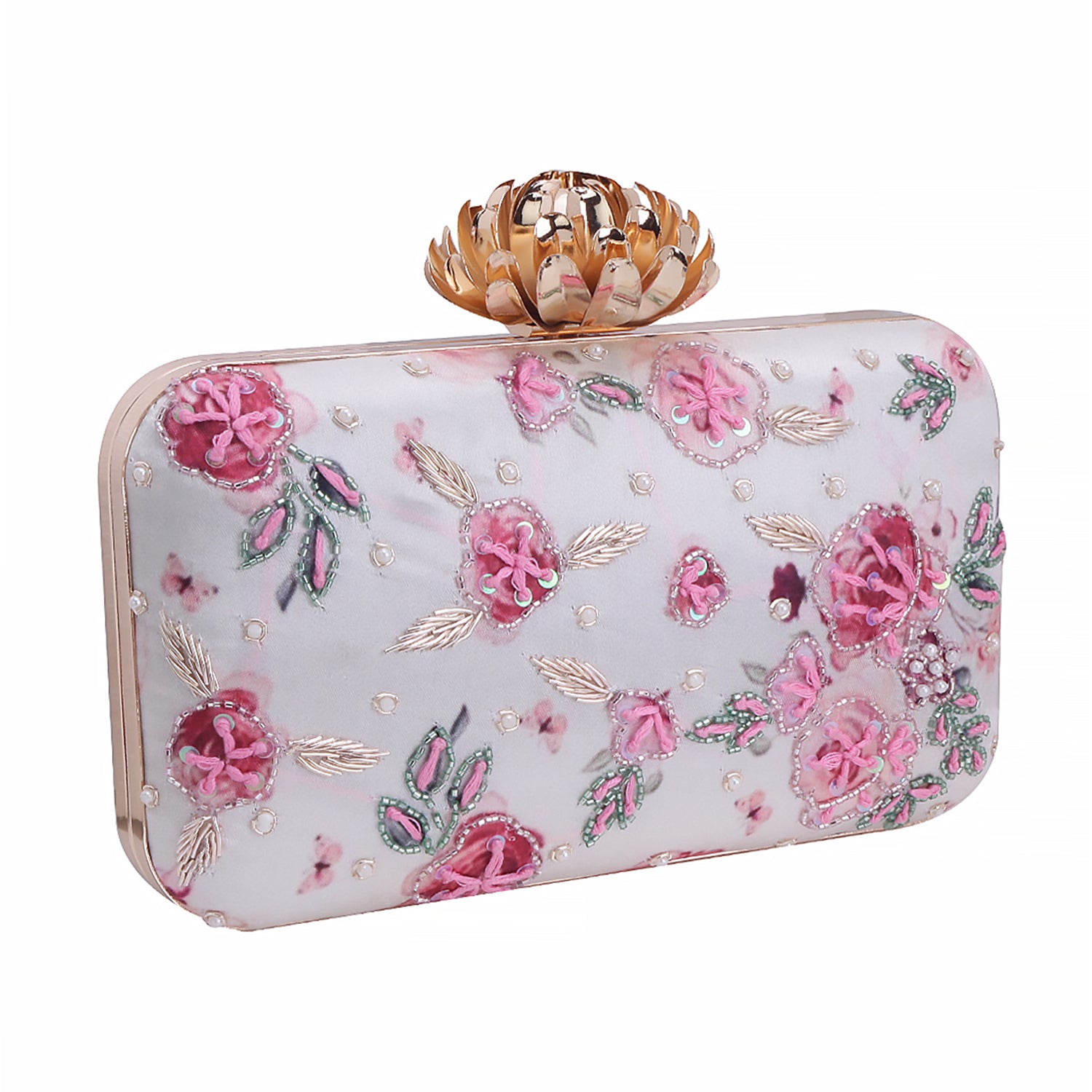 stylish printed embroidery clutch bag