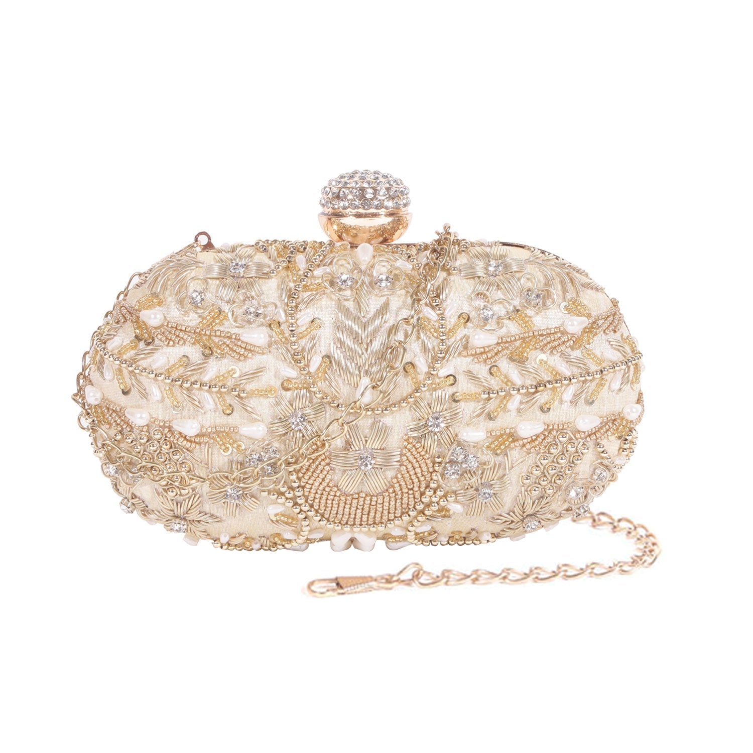 Elegant Blue Handmade Embroidery Rectangular Clutch Bag For Women & Girls