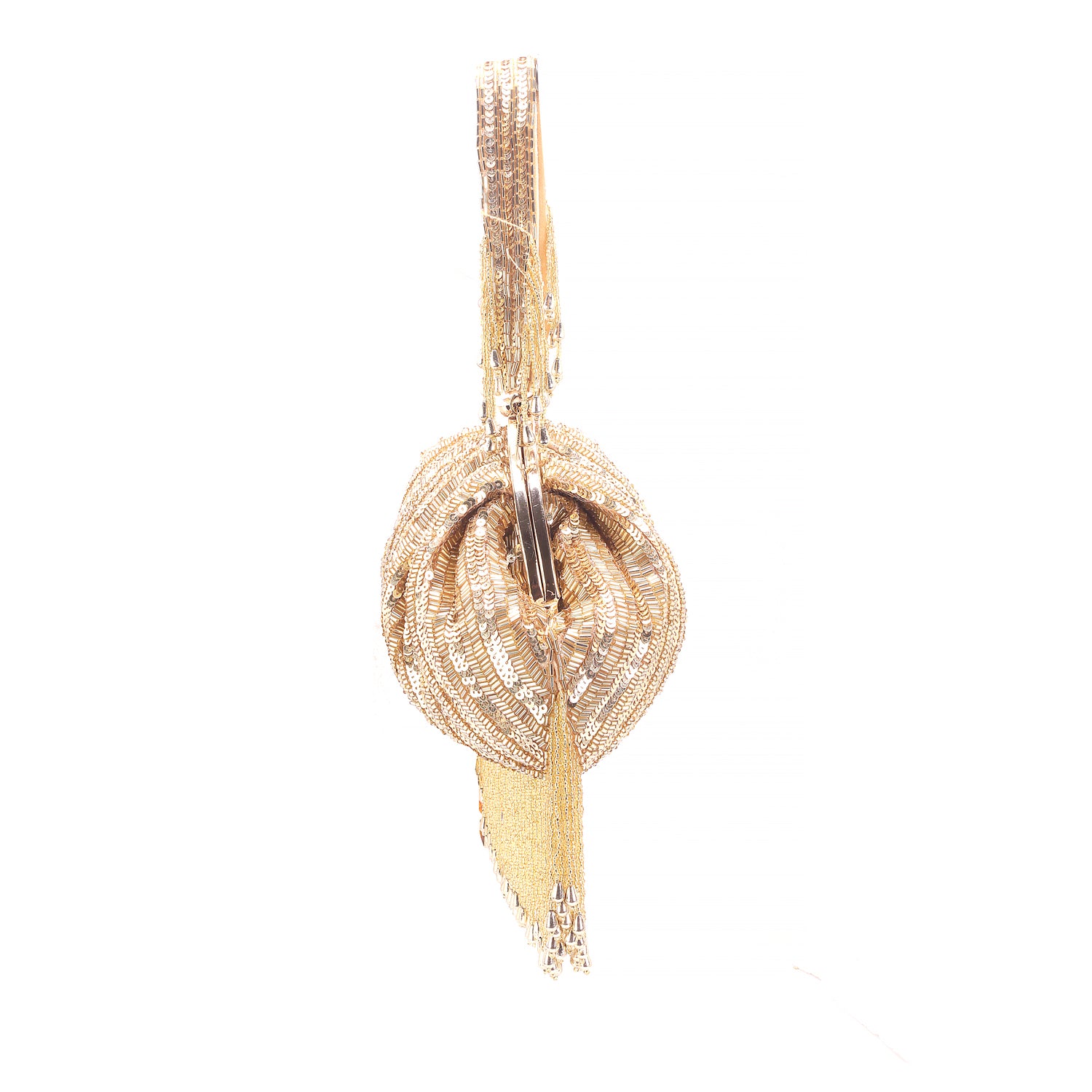 sequins tassel gold batua clutch