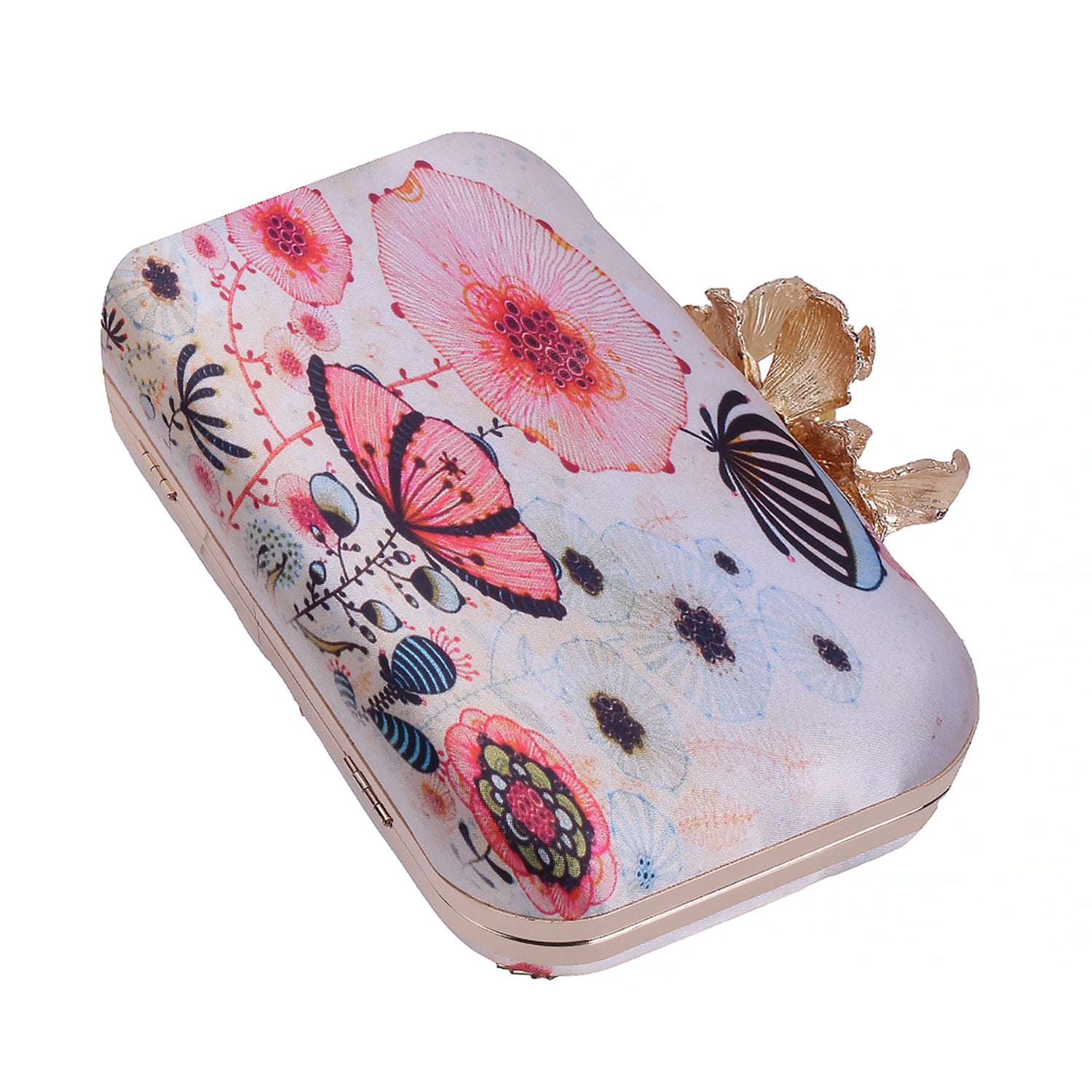 handmade printed embroidered clutch