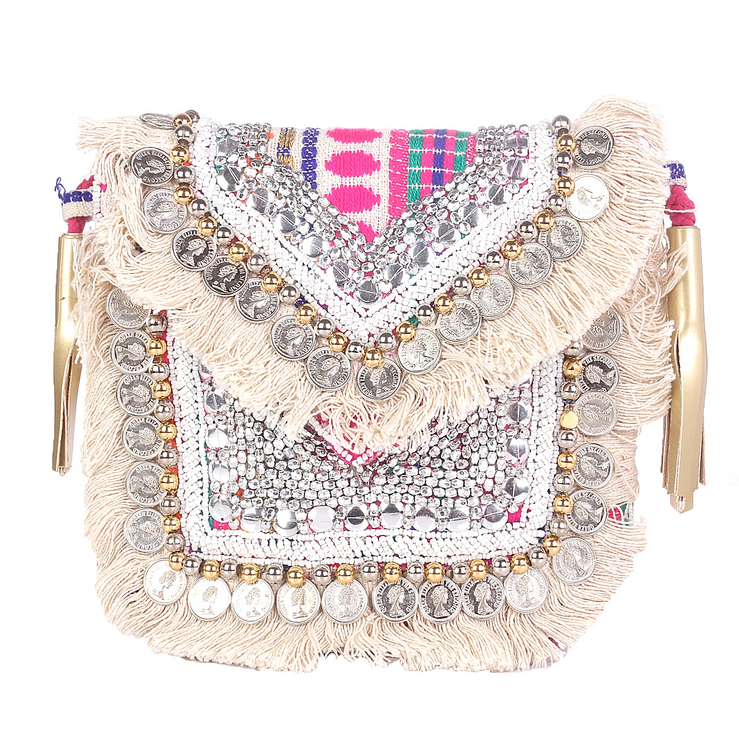 Pink Small Boho Bags For Casual Use