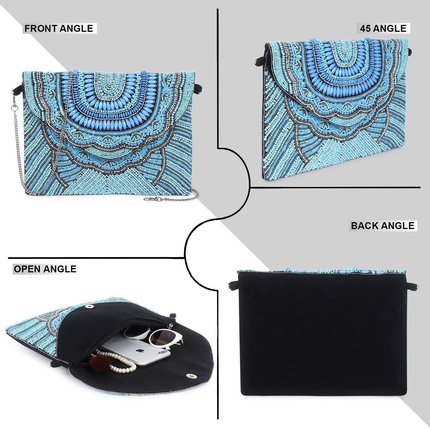 Blue banjara boho bag