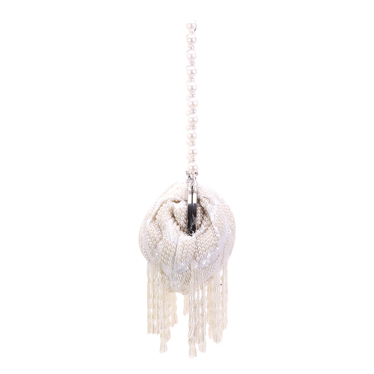 pearly tassel batua clutch