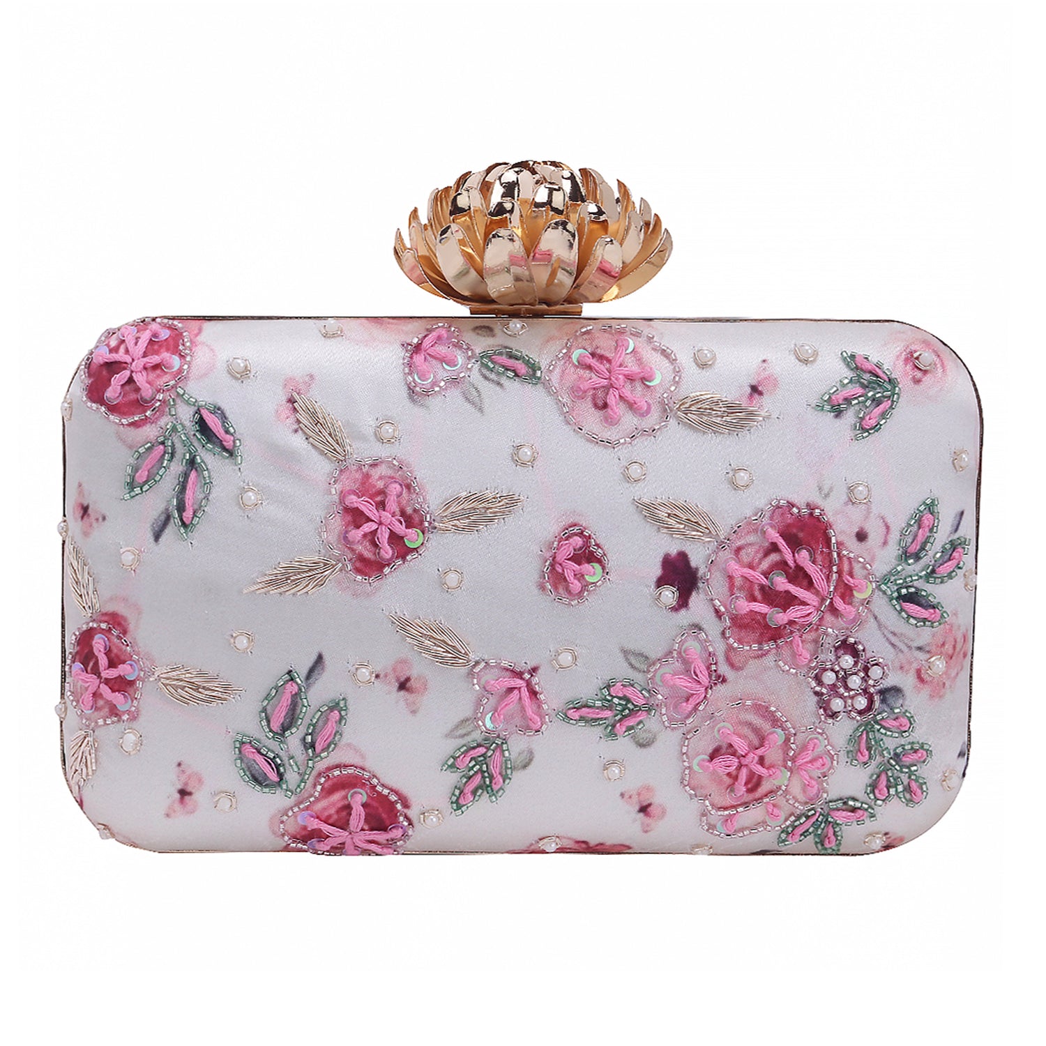 stylish printed embroidery clutch bag