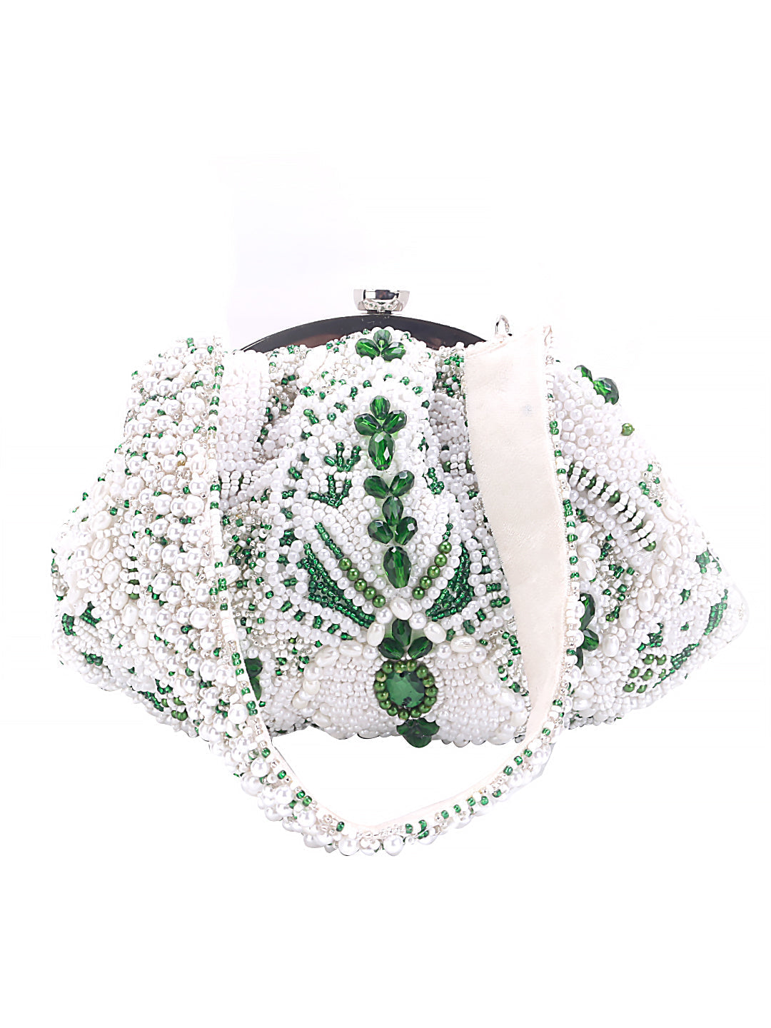 green stone apperance batua style clutch