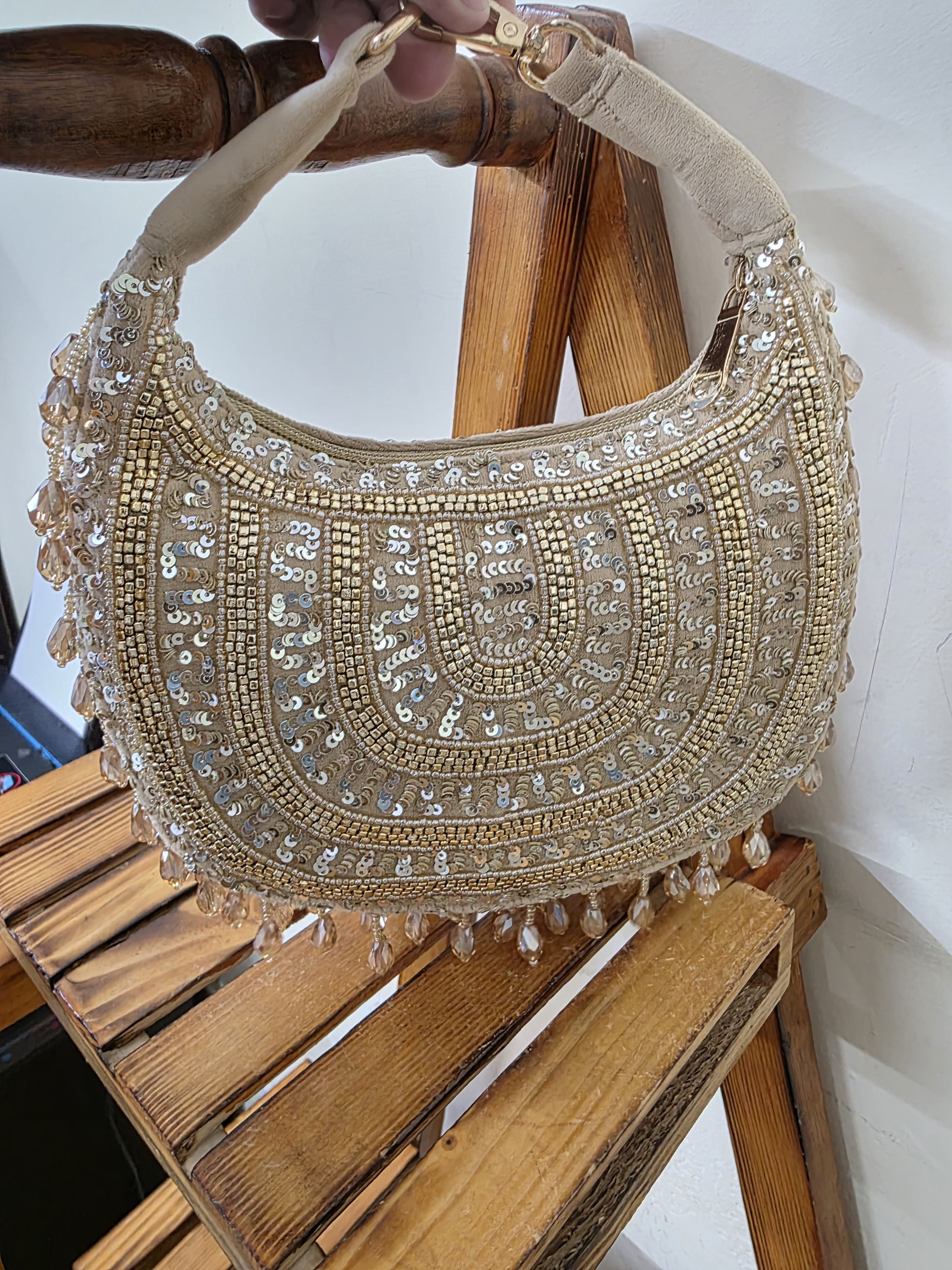 Moon Embroidered Clutch