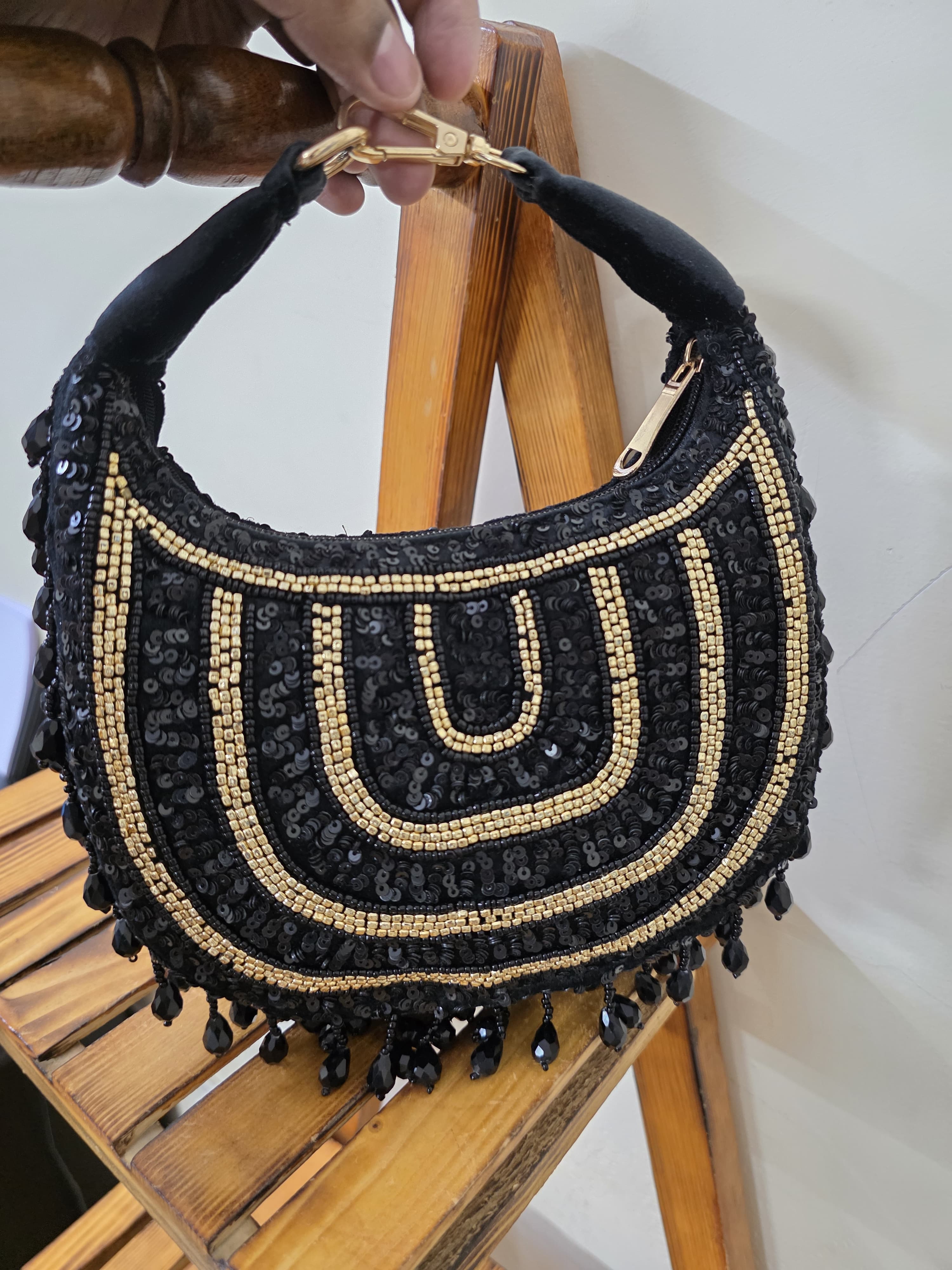 Moon Embroidered Clutch