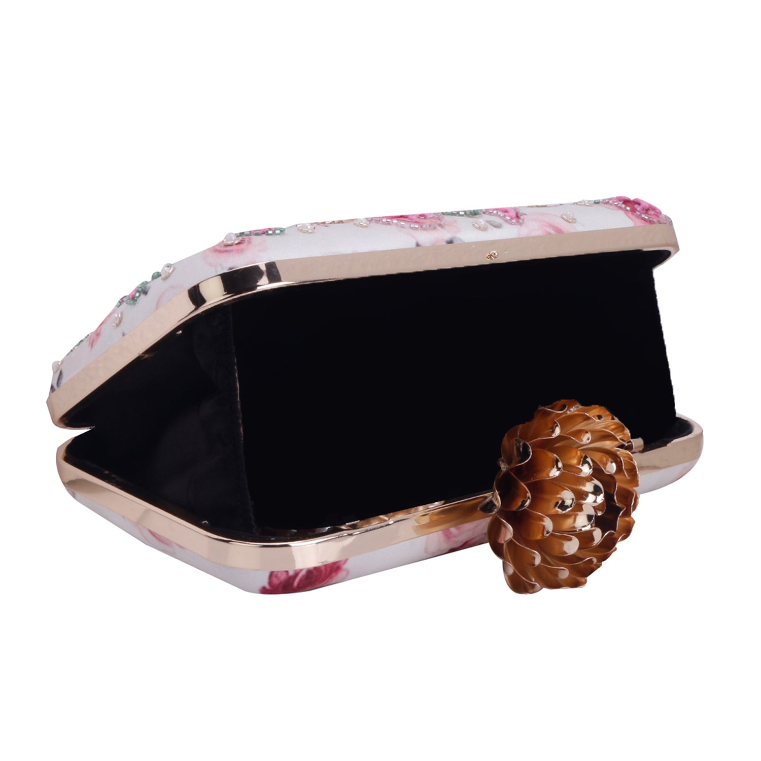 stylish printed embroidery clutch bag