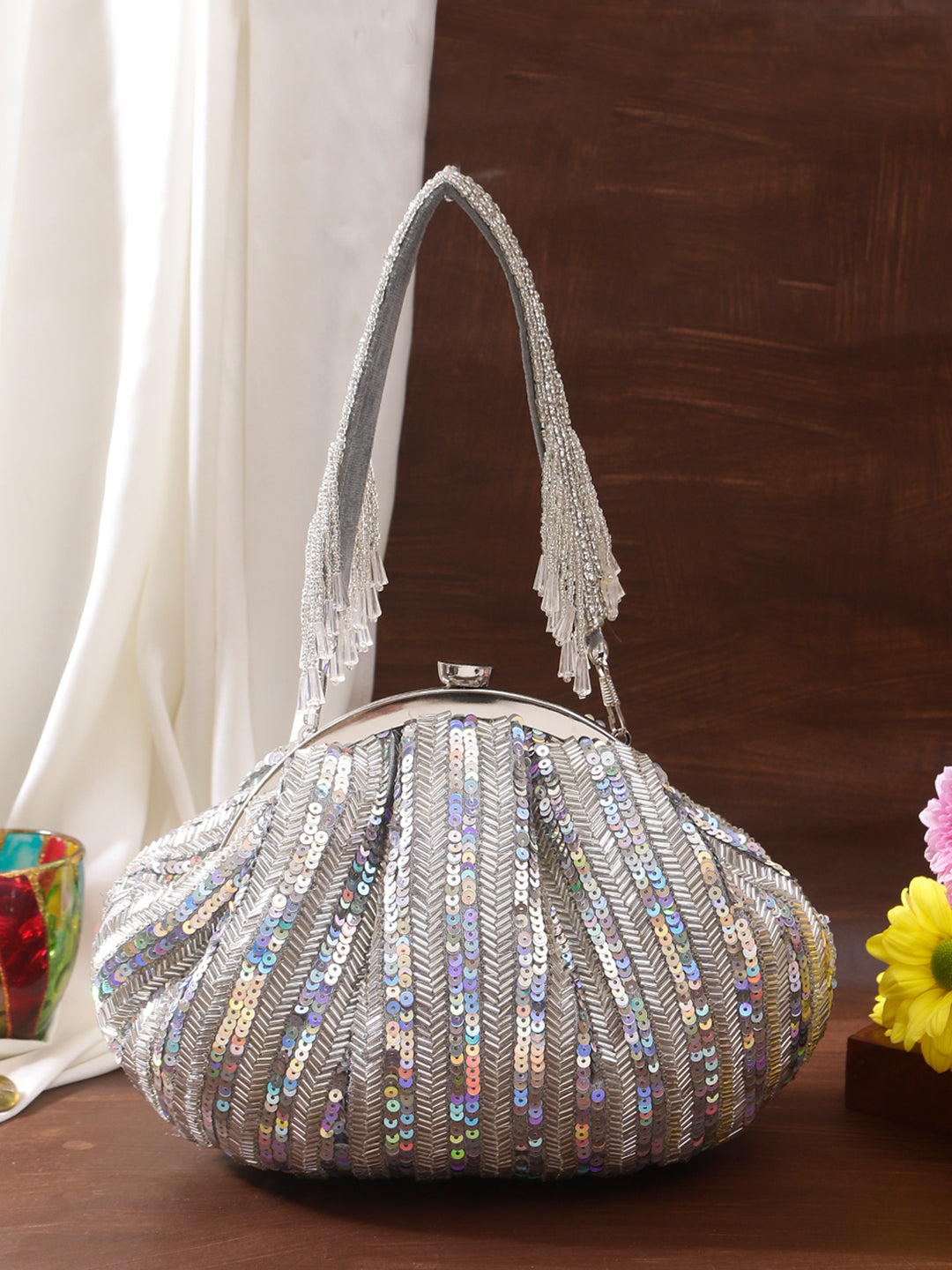 sequins style batua clutch