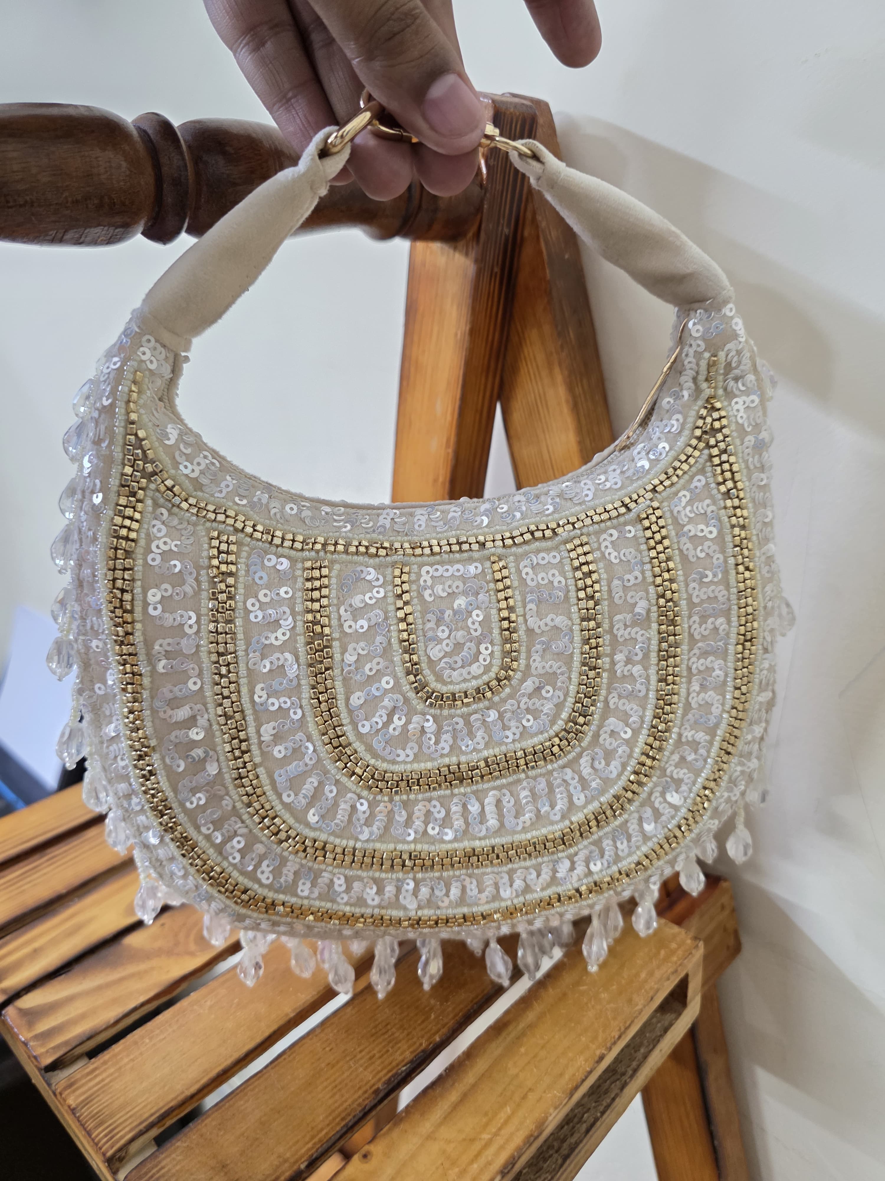 Moon Embroidered Clutch