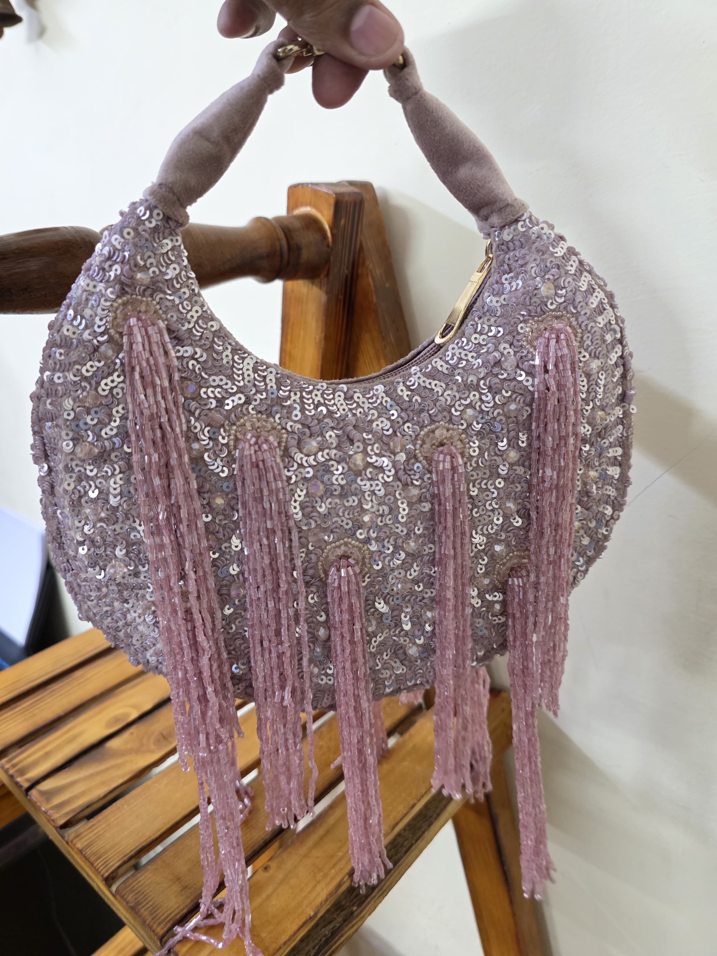 Moon Embroidered Clutch