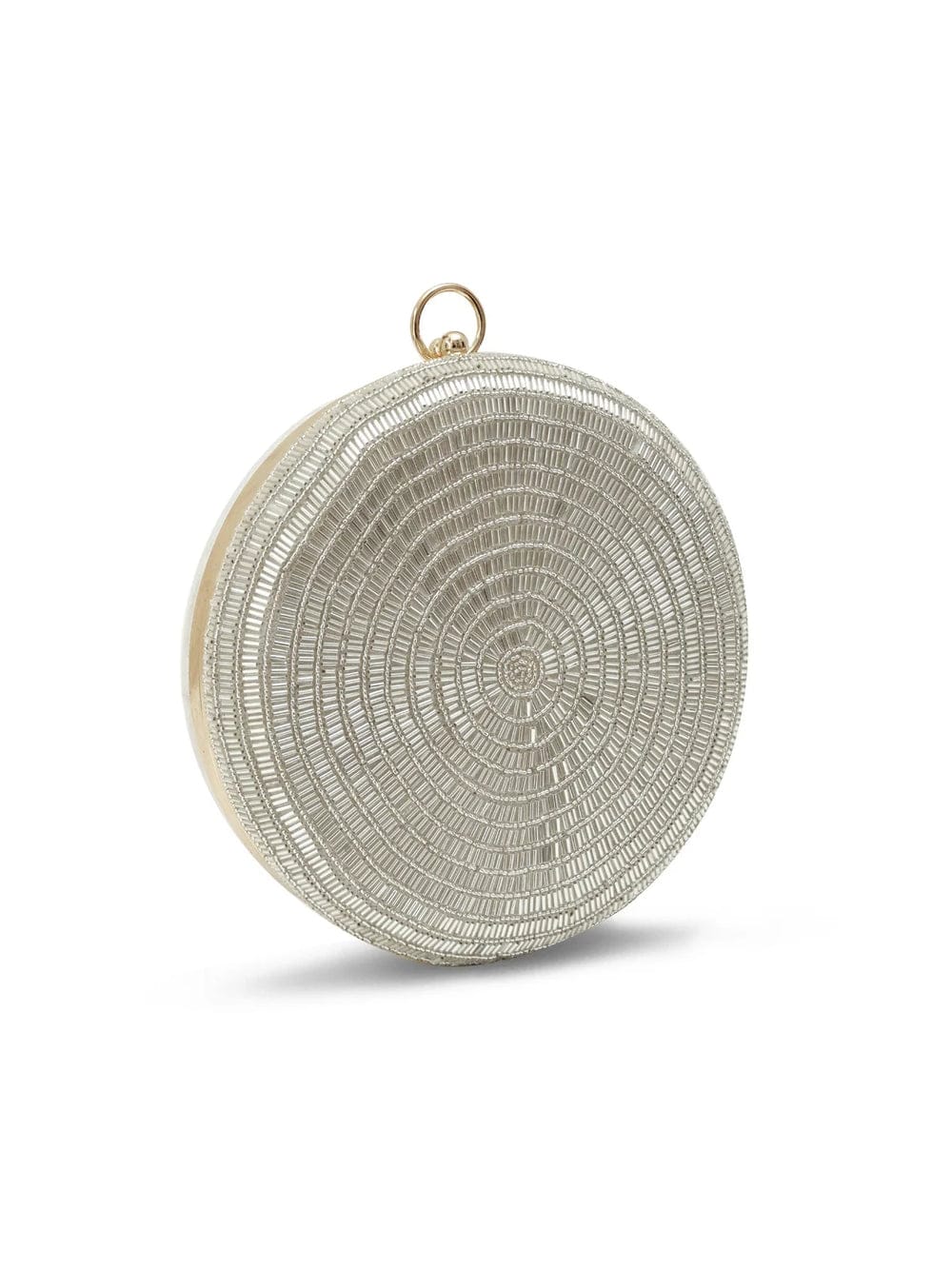 Silver Embroidered Clutch